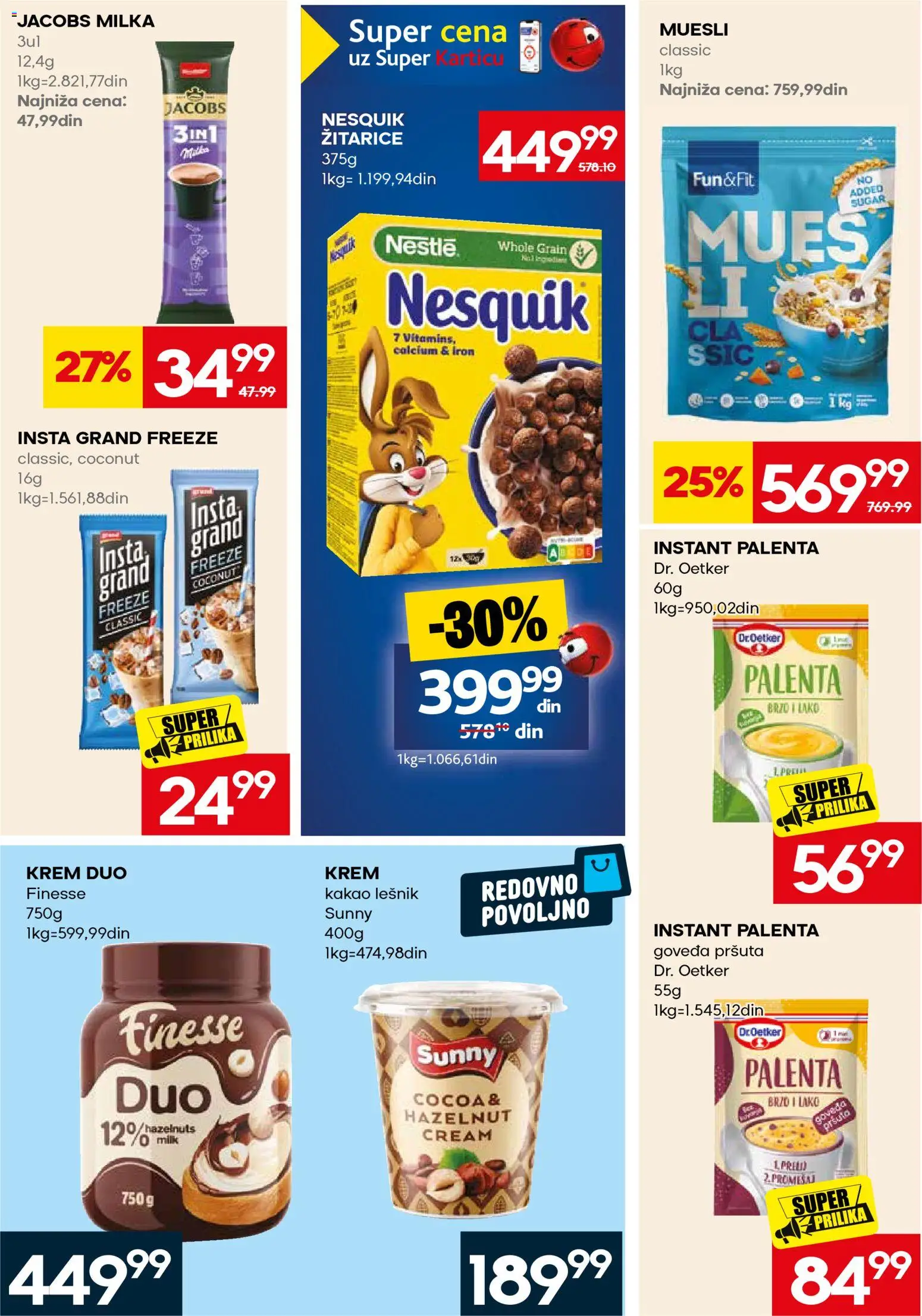 Mercator katalog - važi od 31.08.2026 | Strana: 28 | Proizvode: Žitarice, Milka, Dr. Oetker, Nesquik