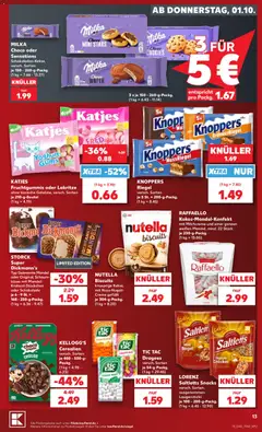 Kaufland DE -DE Folder - Voorbeeld van een folder van Kaufland DE, geldig van 01-10-2026 | Pagina: 13 | Producten: Snacks, Yoghurt, Raffaello, Crème