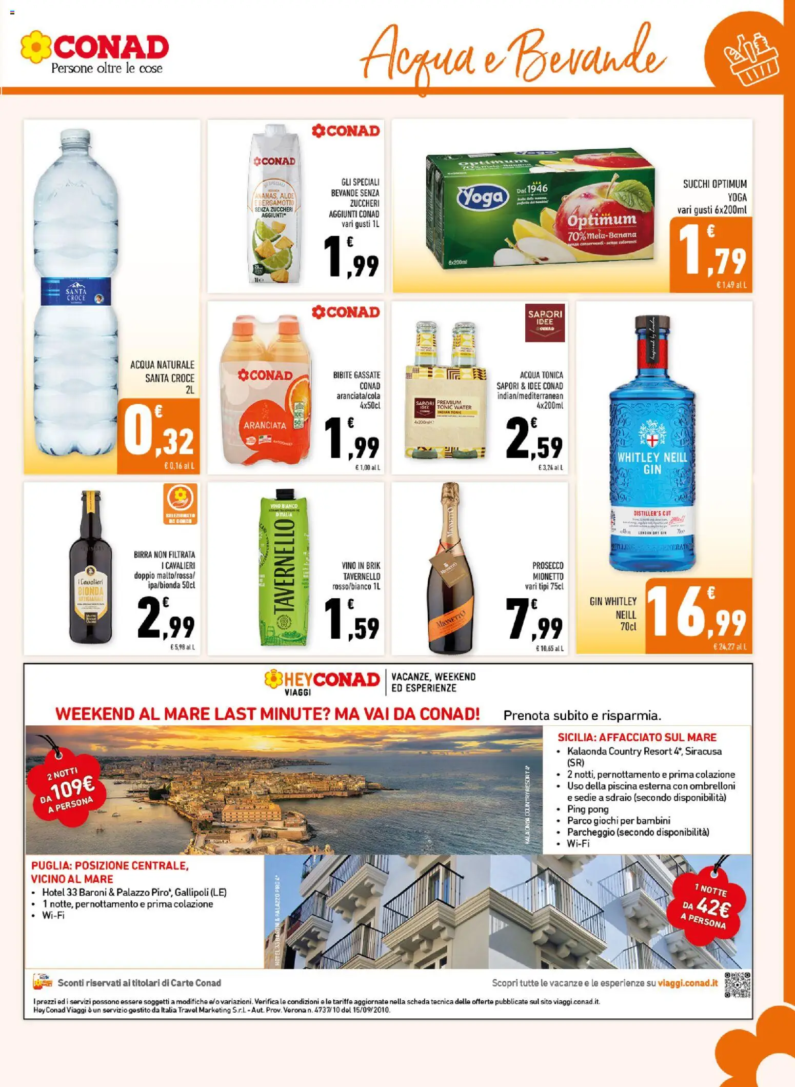 Volantino Conad del 09/09/2026 | Pagina: 13 | Prodotti: Gin, Prosecco, Sdraio, Vino