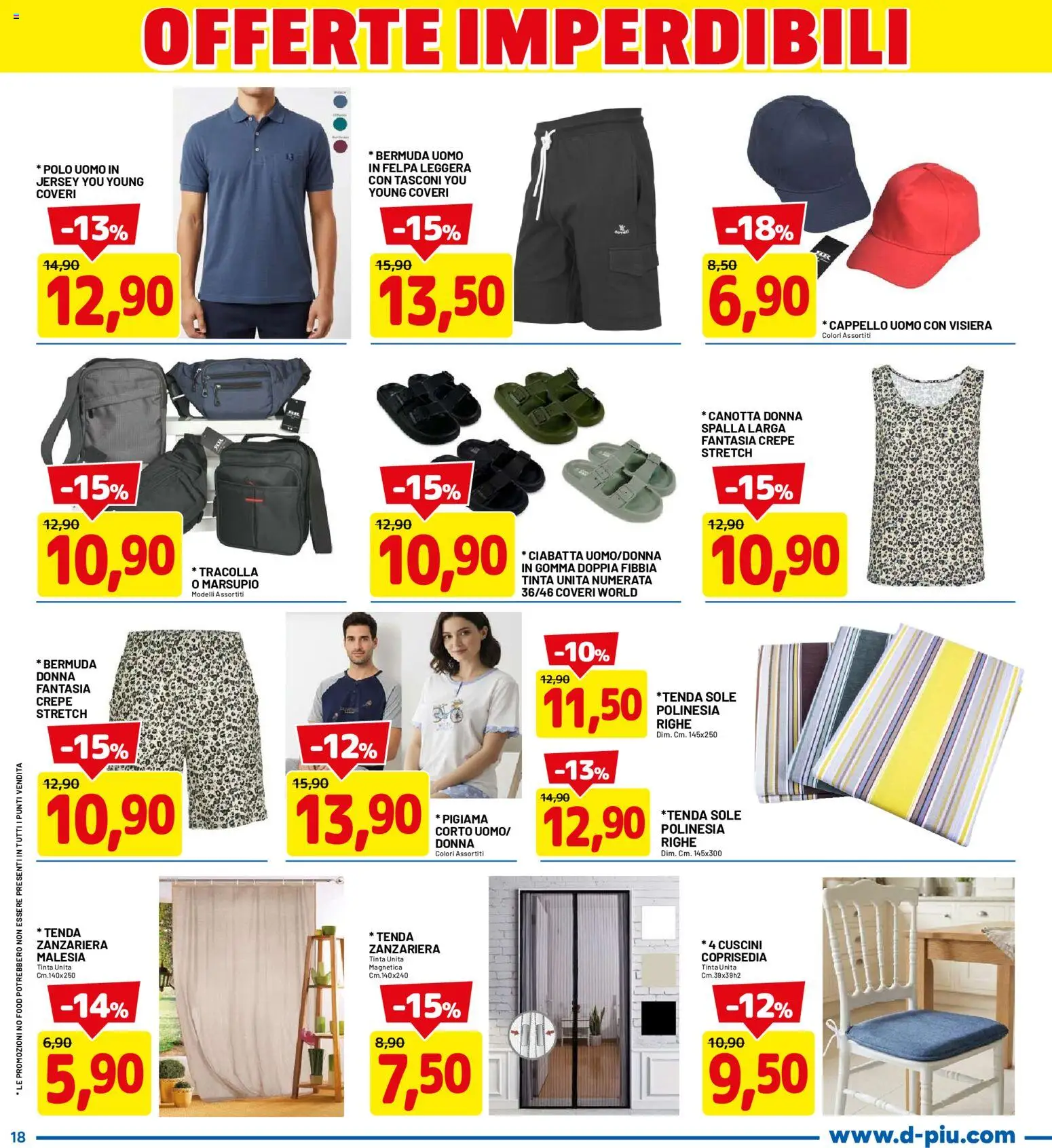 Volantino D Più del 14.05.2026 | Pagina: 18 | Prodotti: Pigiama, Bermuda, Cappello, Coprisedia