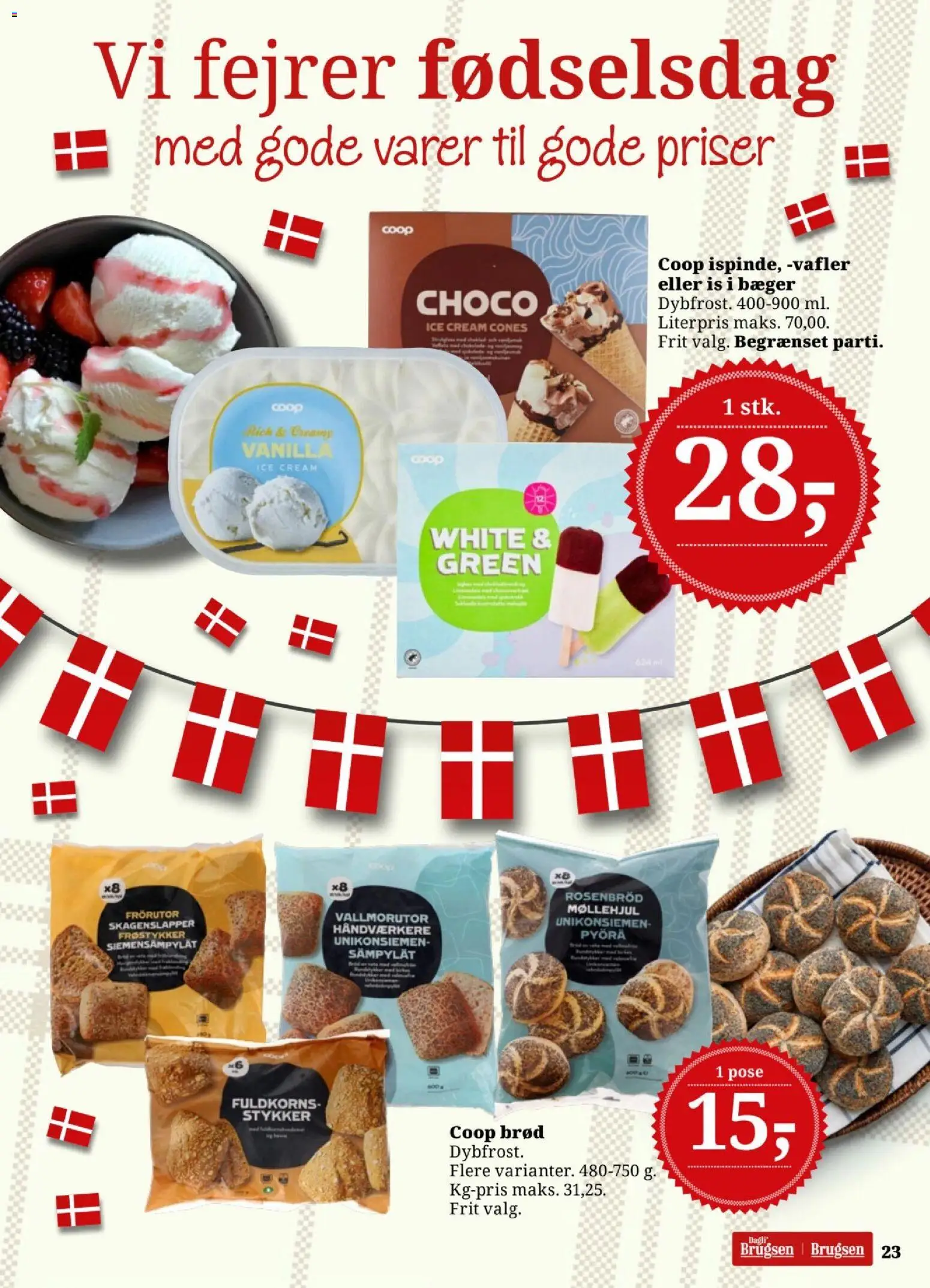 Dagli'Brugsen tilbudsavis – gyldig fra 25/09/2026 | Side: 24 | Produkter: Brød, Is, Vafler