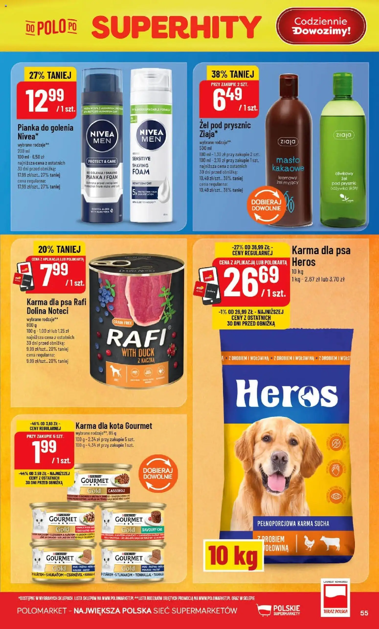 POLOmarket gazetka od 22.04.2026 | Strona: 55 | Produkty: Prysznic, Karma dla psa, Odżywka, Pianka do golenia