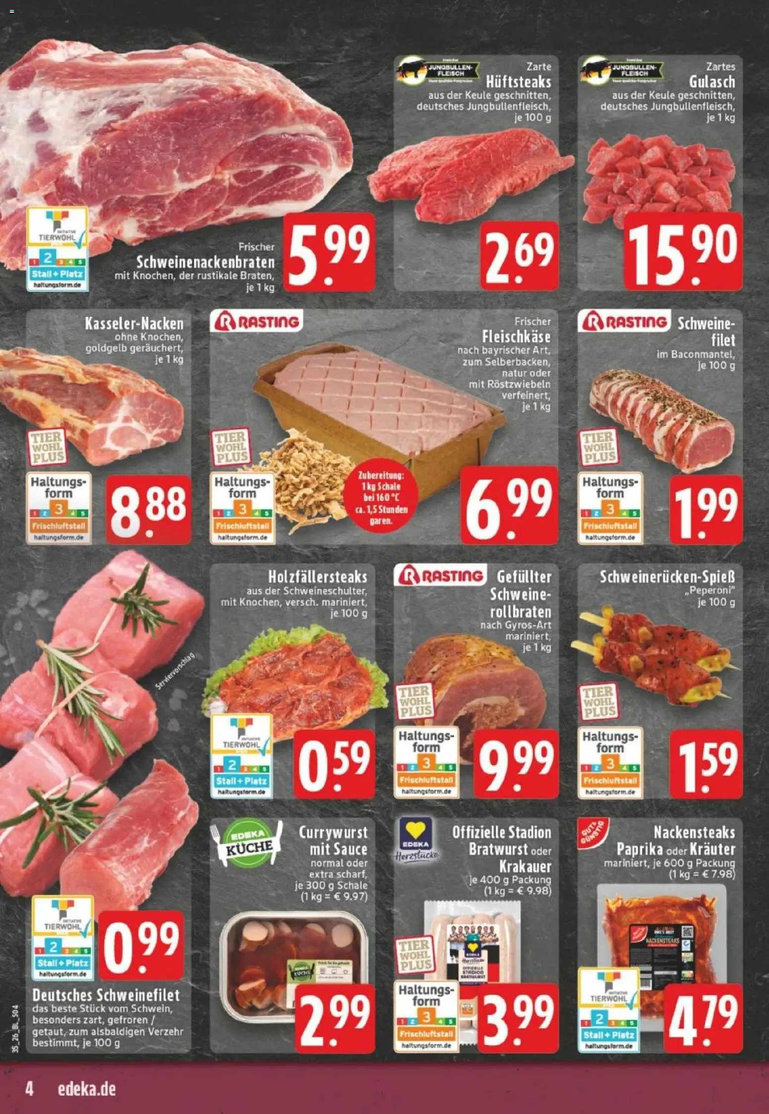 Edeka Prospekt Dortmund – gültig ab 23.08.2026 | Seite: 6 | Produkte: Küche, Schweinefilet, Paprika, Gulasch