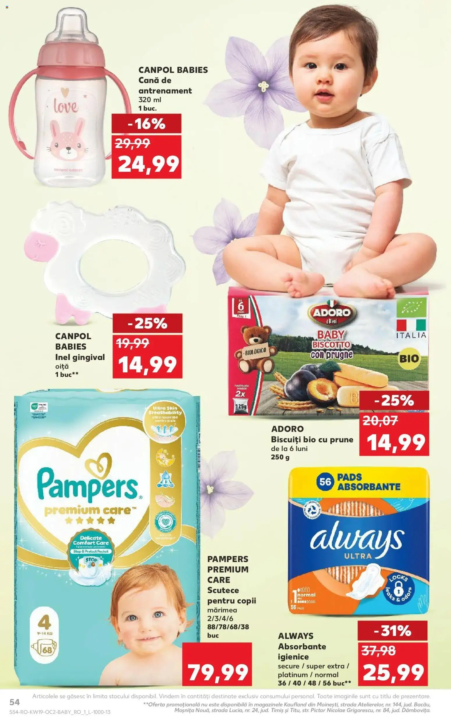 Noul catalog Kaufland – valabil de la 06.05.2026 | Pagină: 54 | Produse: Prune, Biscuiți, Absorbante, Scutece