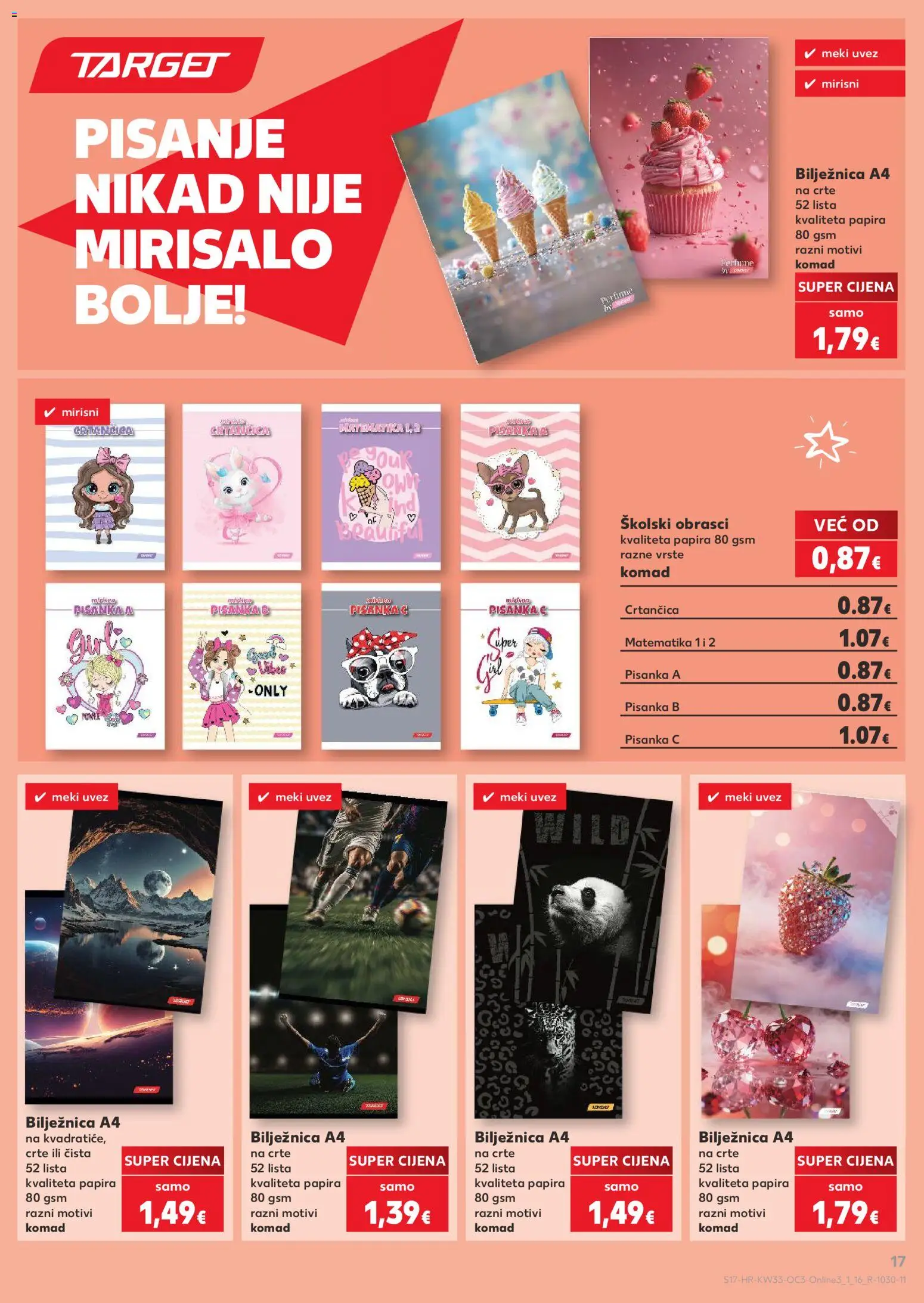 Kaufland katalog | vrijedi od 10.08.2026 | Stranica: 17 | Proizvodi: Notebook, Bilježnica, Pisanka, Crtančica