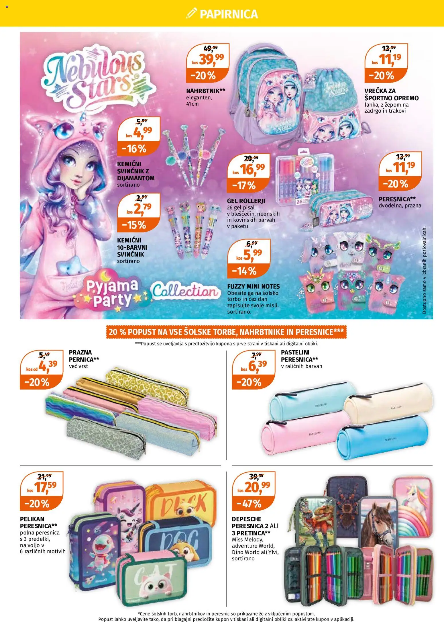 Novi Müller katalog ponudbe – veljaven od 20.07.2026 | Stran: 10 | Izdelki: Kos, Peresnica, Svinčnik, Nahrbtnik