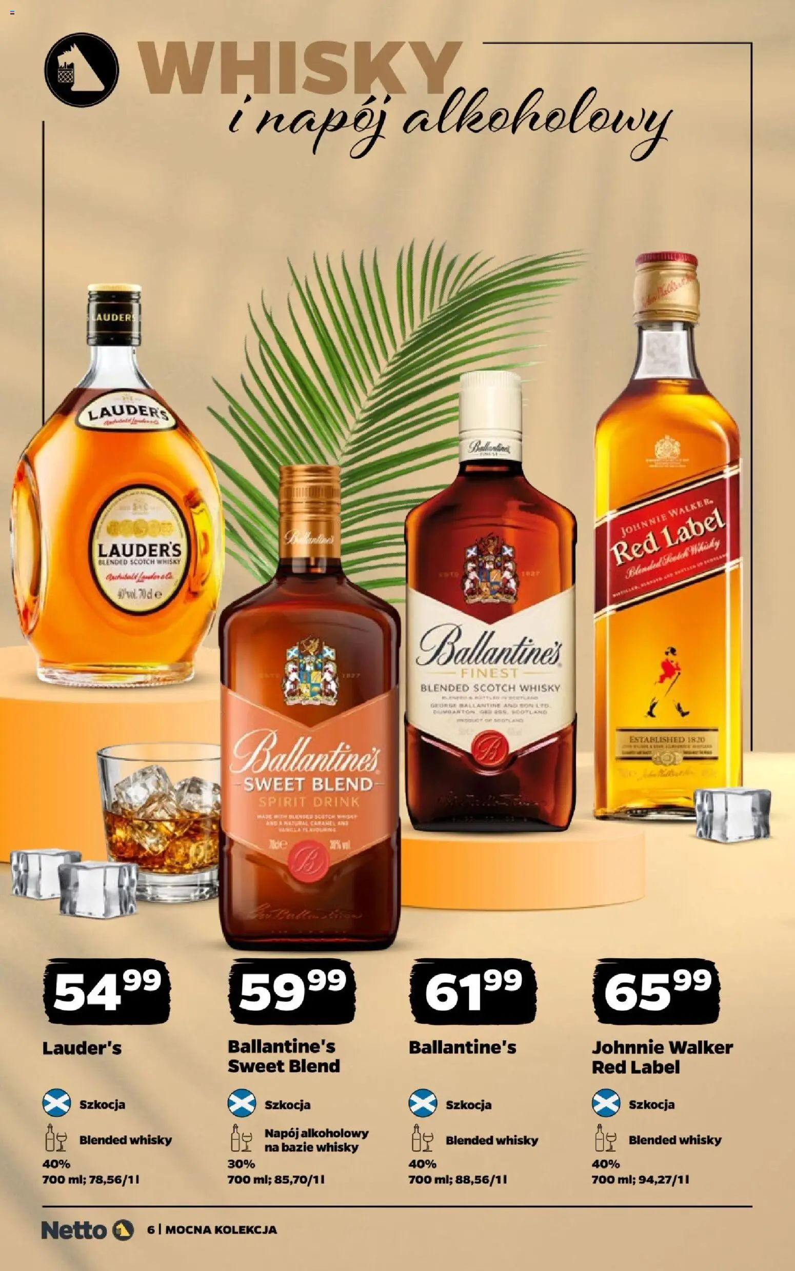Netto gazetka - Mocne alkohole od 31.08.2026 | Strona: 6 | Produkty: Blended whisky, Red label, Ballantines, Whisky Ballantines