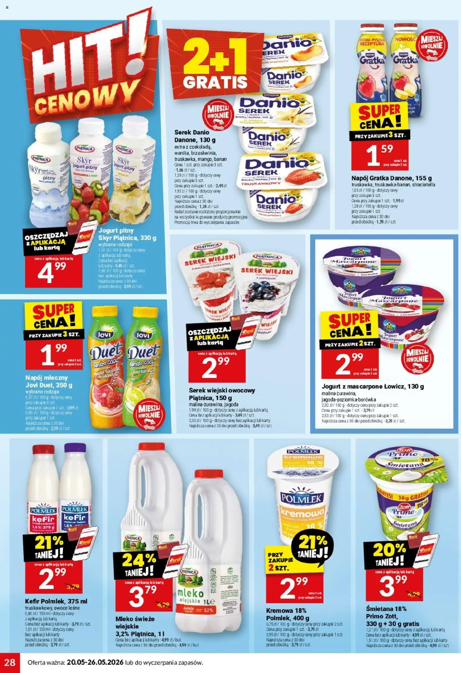 Twój Market gazetka od 20.05.2026 | Strona: 28 | Produkty: Serek, Serek wiejski, Mleko, Owoce