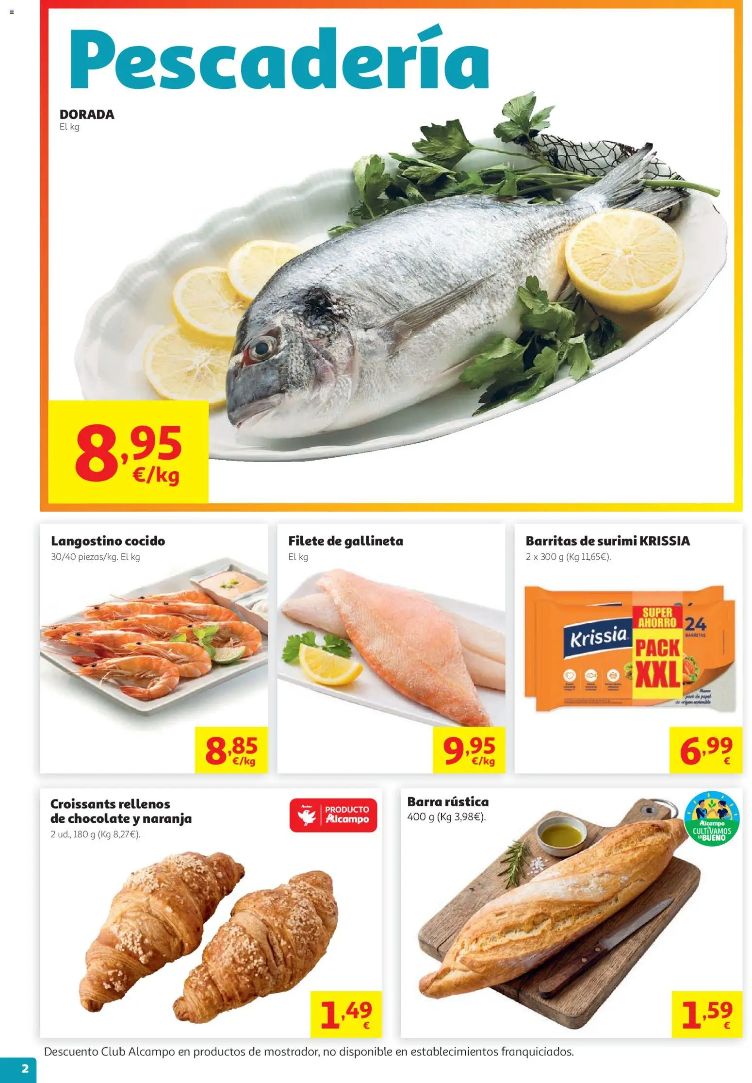 Alcampo  HP Nacional Cat Litoral │ válido desde el 29/07/2026 | Página: 2 | Productos: Chocolate, Filete, Langostino