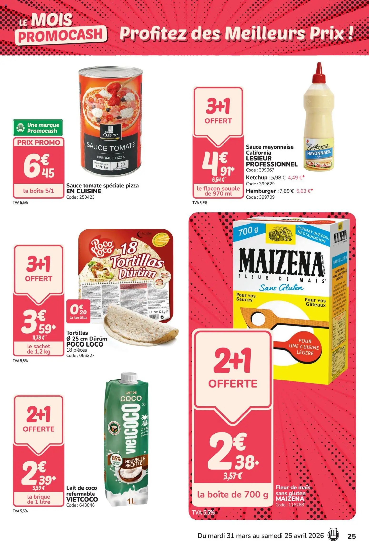 {H1} | Page: 25 | Produits: Mais, Mayonnaise, Pizza, Ketchup