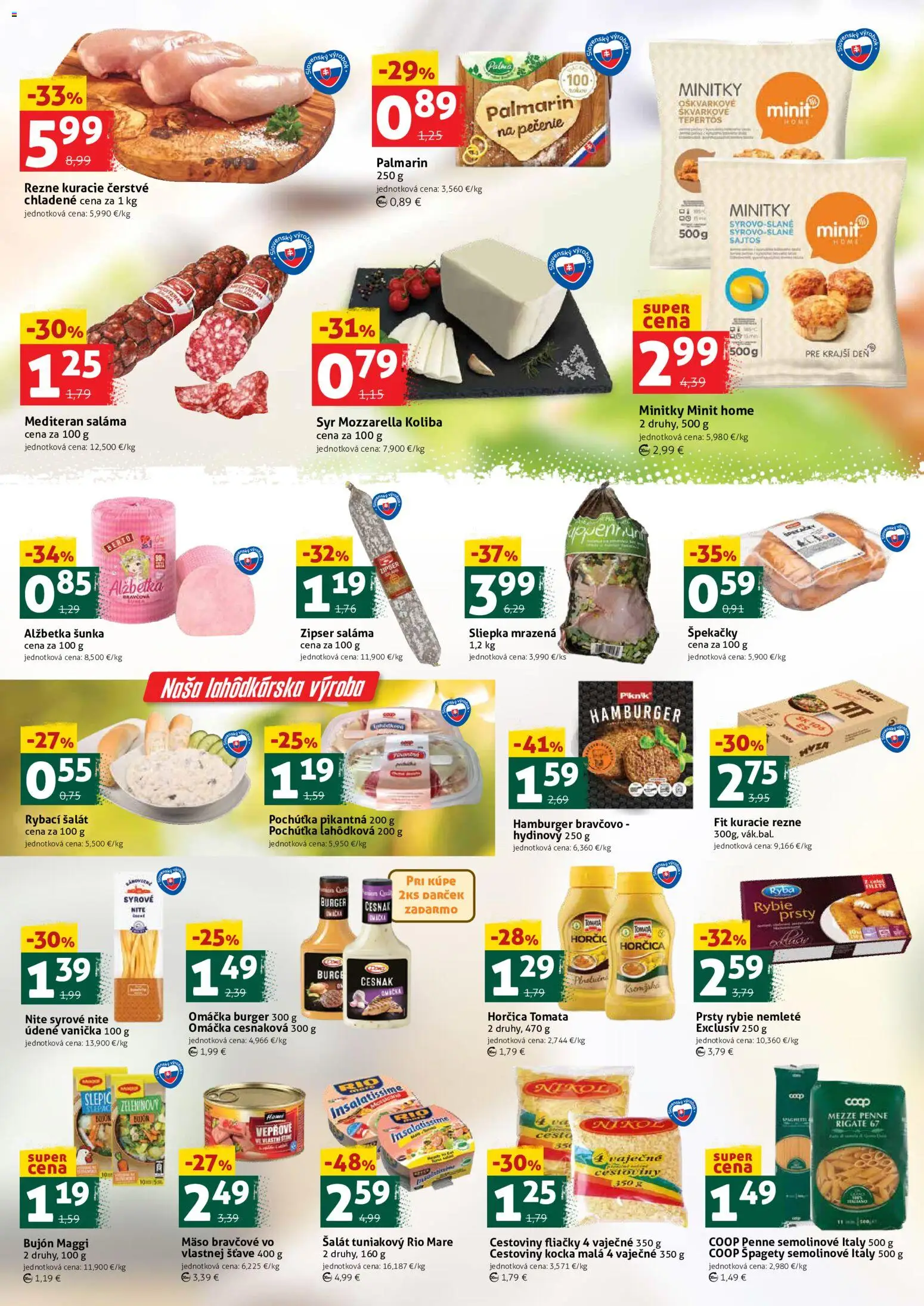 Nové COOP Jednota akcie – leták je platný od 25.09.2026 | Strana: 2 | Produkty: Penne, Mäso, Kuracie rezne, Omáčka