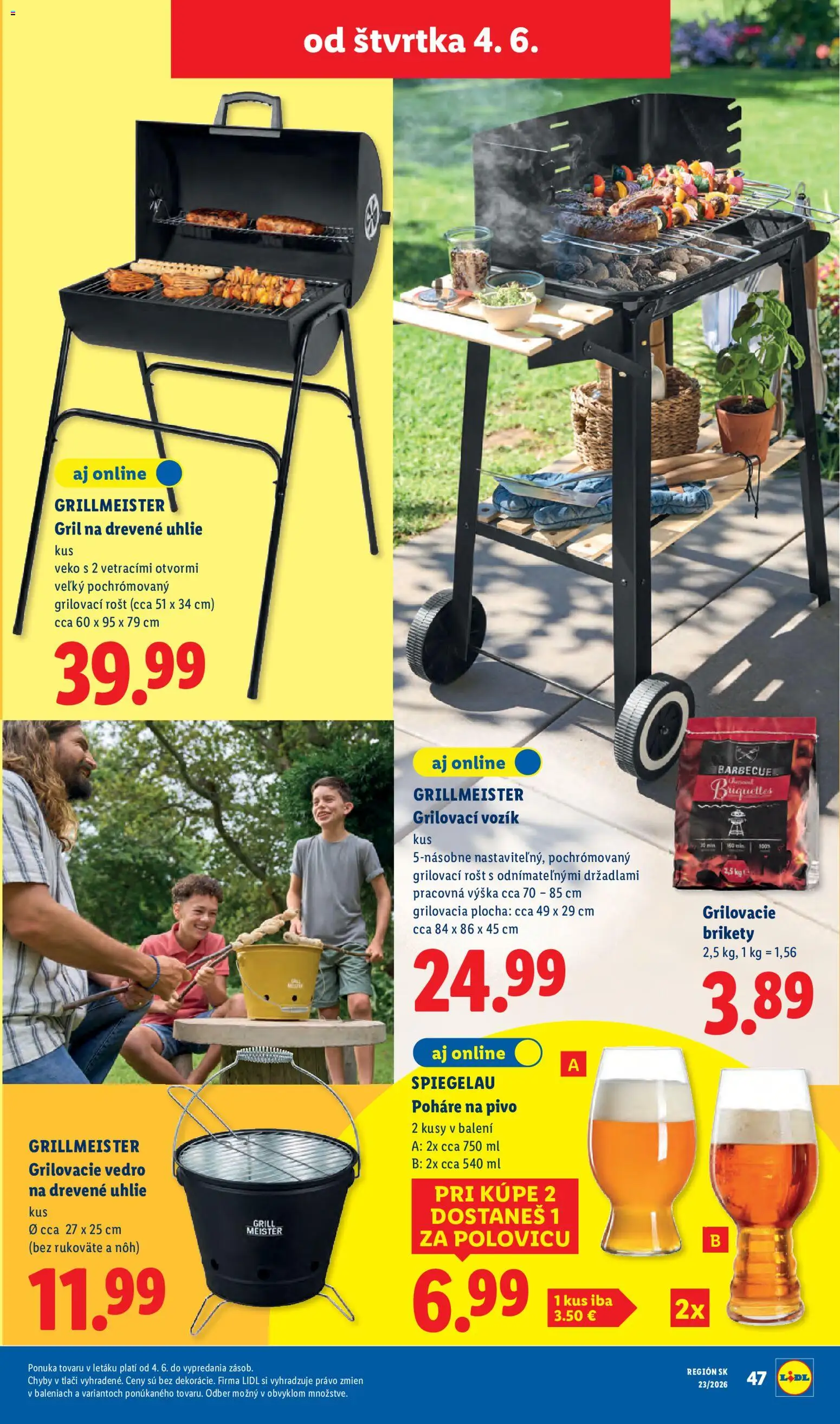 Nové Lidl akcie – leták je platný od 01.06.2026 | Strana: 83 | Produkty: Gril, Pivo, Drevené uhlie, Gril na drevené uhlie