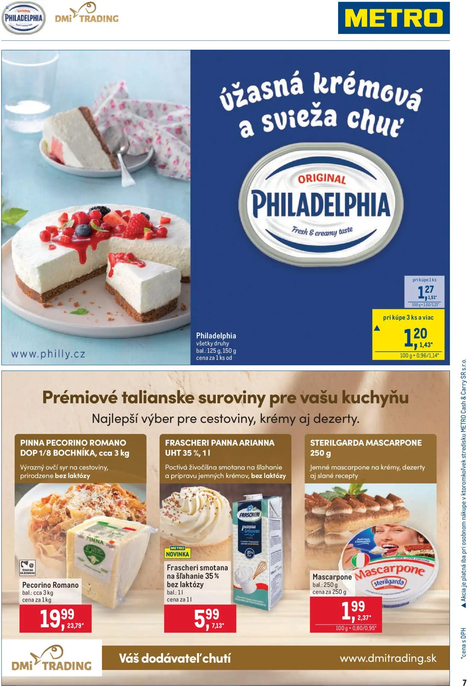 Nové Metro akcie – leták je platný od 26.08.2026 | Strana: 7 | Produkty: Syr, Smotana, Ovčí syr, Smotana na šľahanie