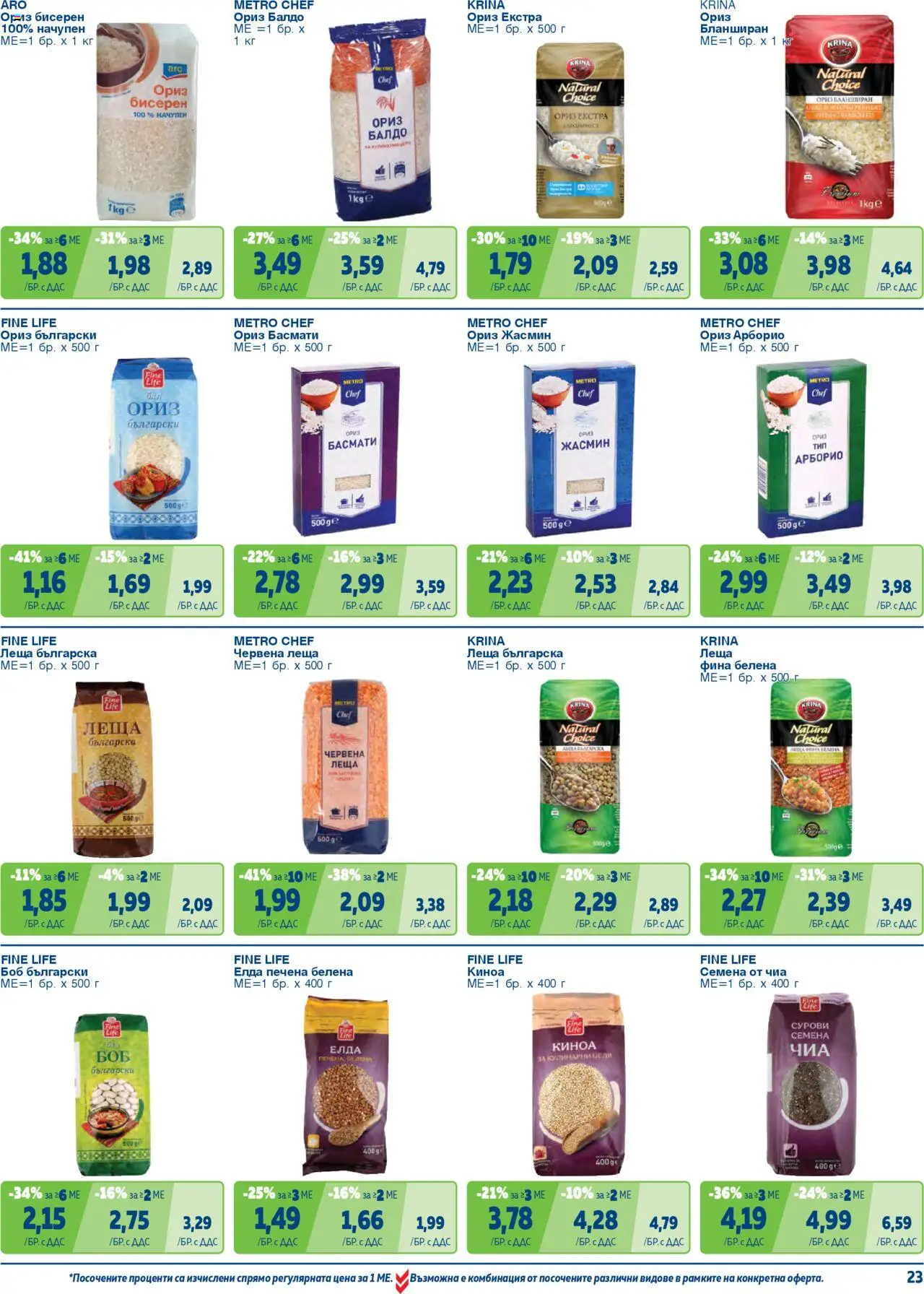 {H1} | Страница: 23 | Продукти: Ориз, Боб, Киноа, Семена