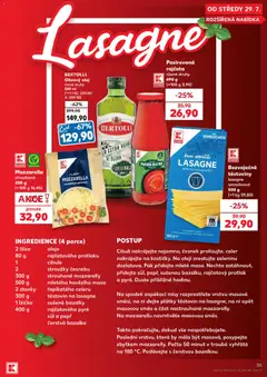 Náhled letáku Bezvacječné těstoviny lasagne, Bezvacječné těstoviny lasagne semolinové 500 g od 29.07.2026 | Strana: 35
