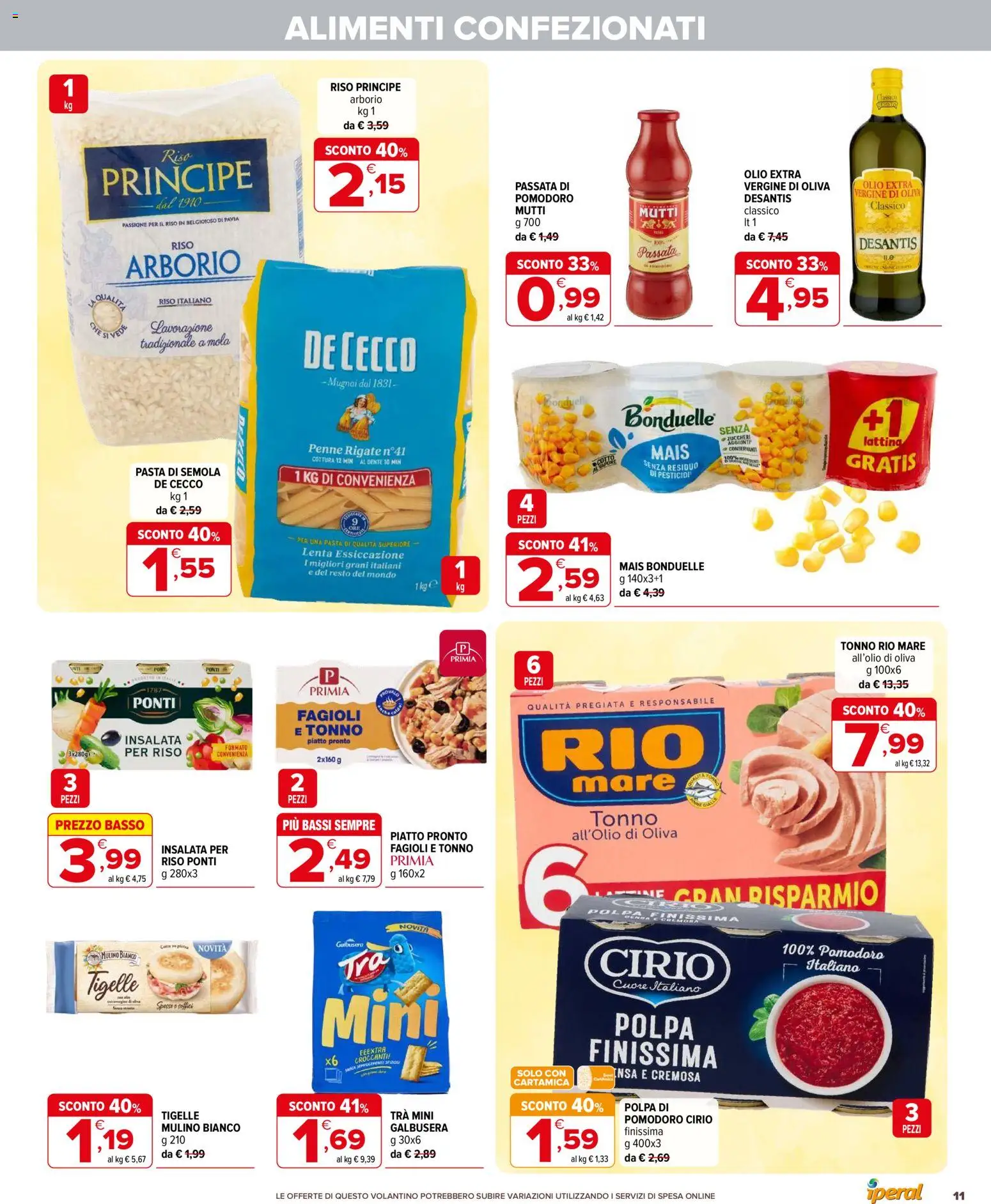 Volantino Iperal del 06.05.2026 | Pagina: 11 | Prodotti: Riso, Insalata, Fagioli, Olio