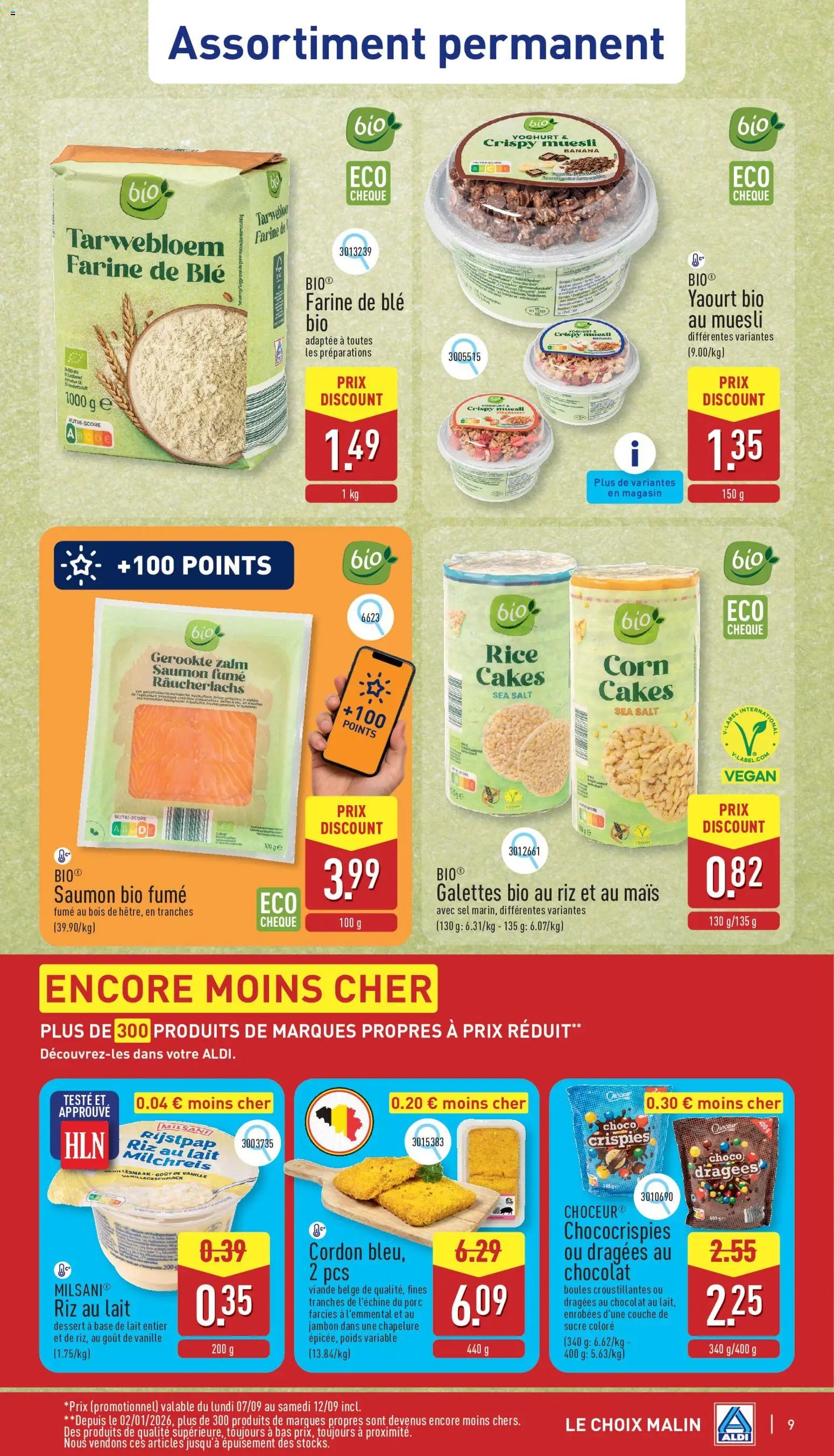 {H1} | Pagina: 9 | Producten: Muesli, Maïs, Dessert, Gerookte zalm