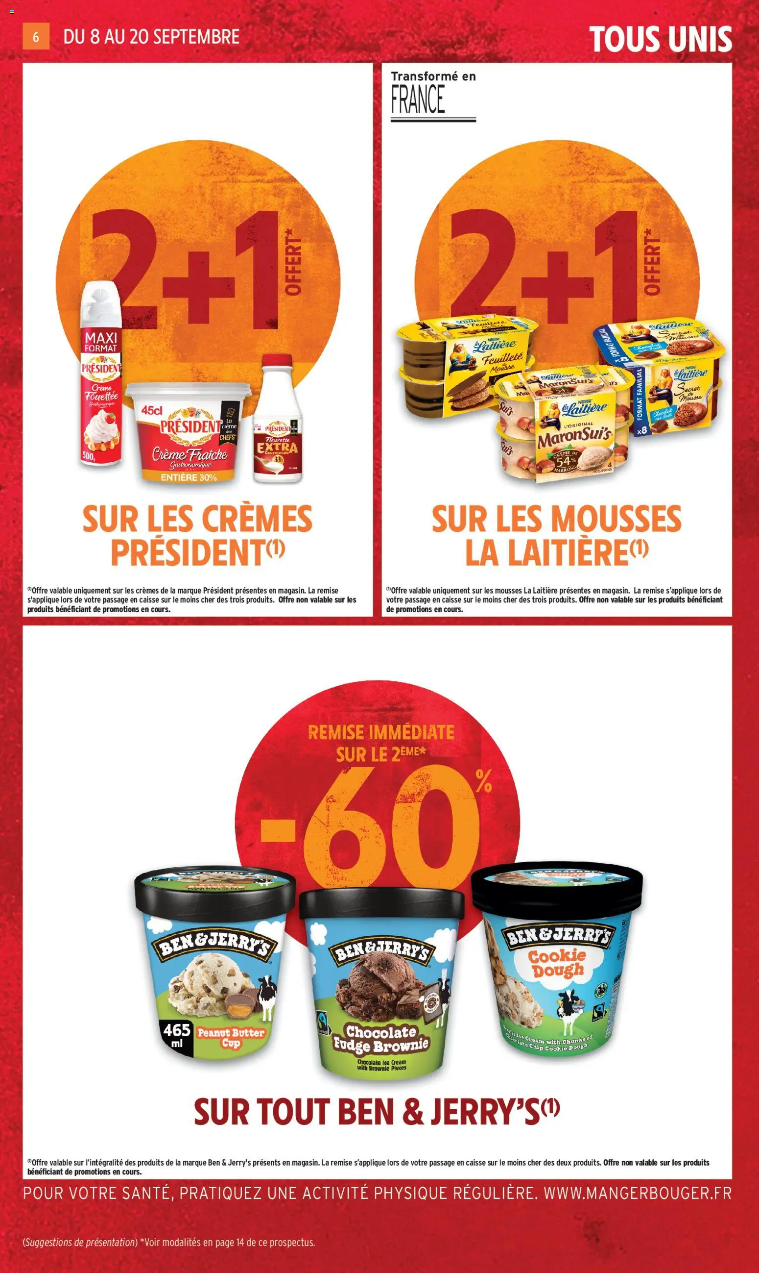 {H1} | Page: 6 | Produits: Mousse, Crème fraiche, Crème fouettée, Crème
