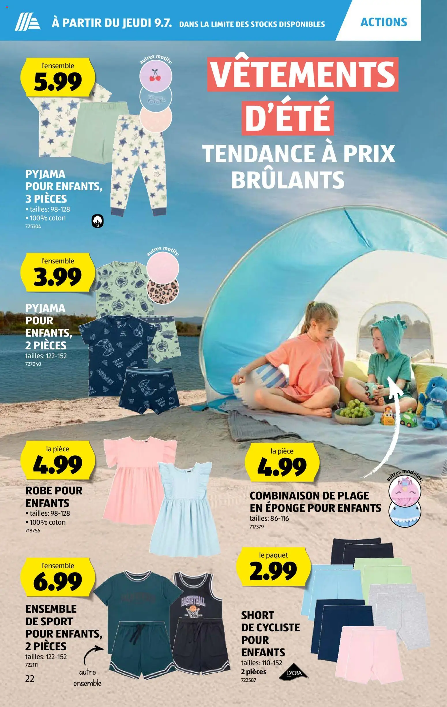 Aldi aktionen FR – gültig ab 09.07.2026 | Seite: 22 | Produkte: Pyjama