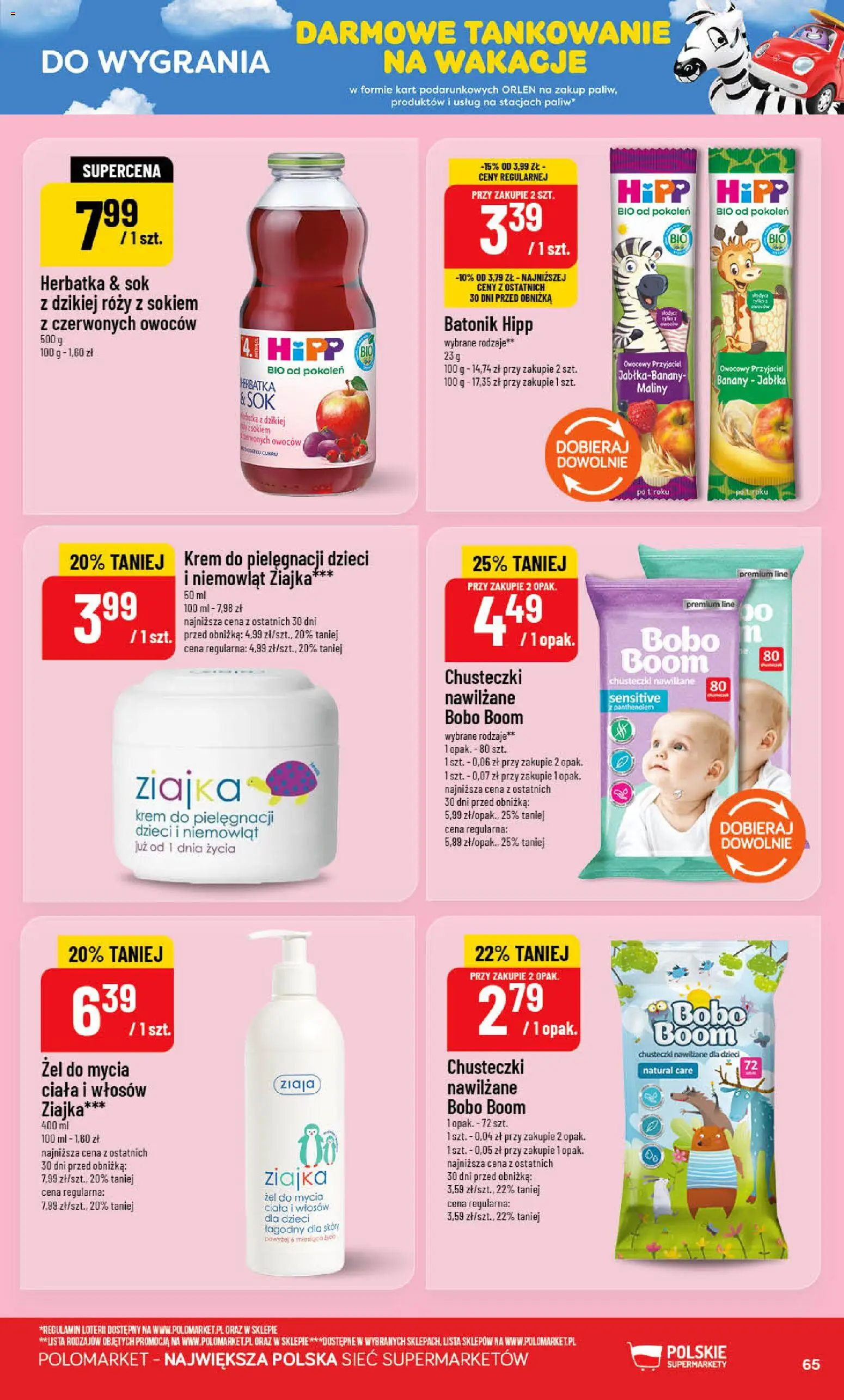 POLOmarket gazetka od 08.07.2026 | Strona: 65 | Produkty: Maliny, Jabłka, Banany, Krem