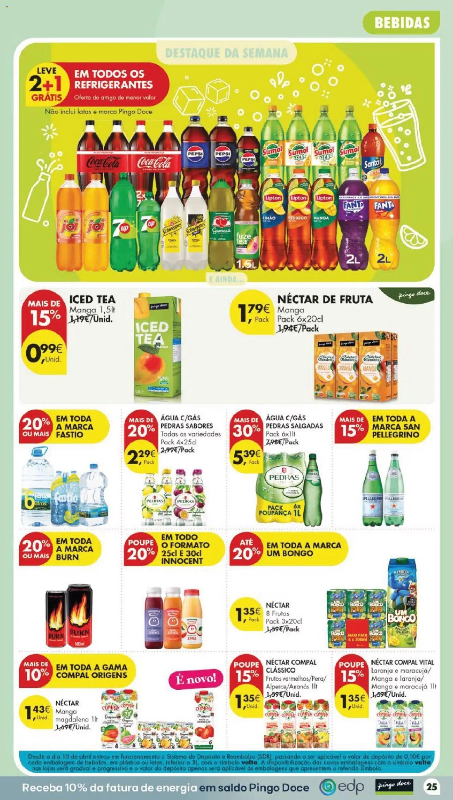 Pingo Doce Poupe Esta Semana Lojas Grandes │ válido de 22/09/2026 | Página: 25 | Produtos: Agua, Fanta, Manga, Bebidas