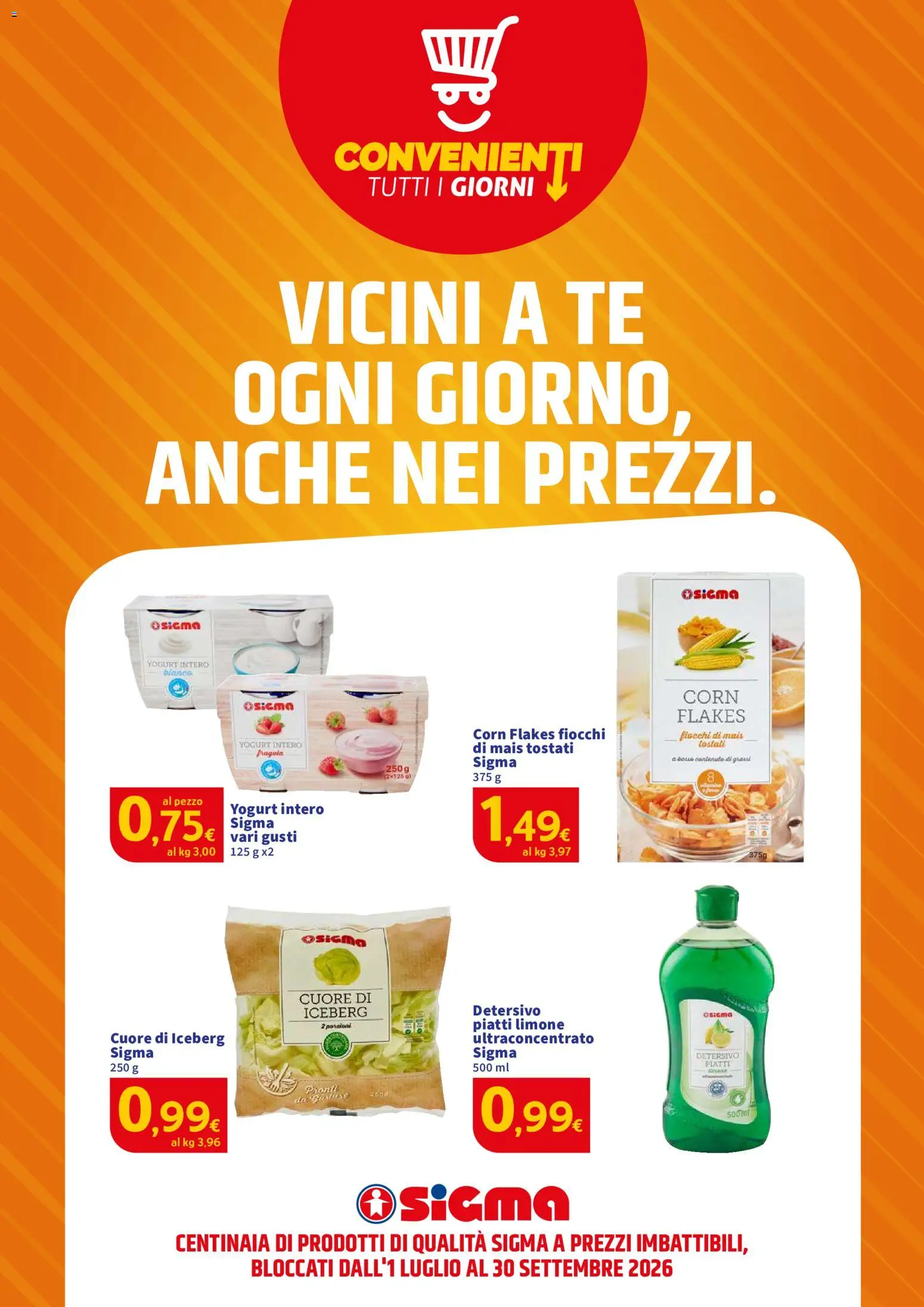 Volantino SIGMA del 30/07/2026 | Pagina: 1 | Prodotti: Yogurt, Tè, Fiocchi, Mais