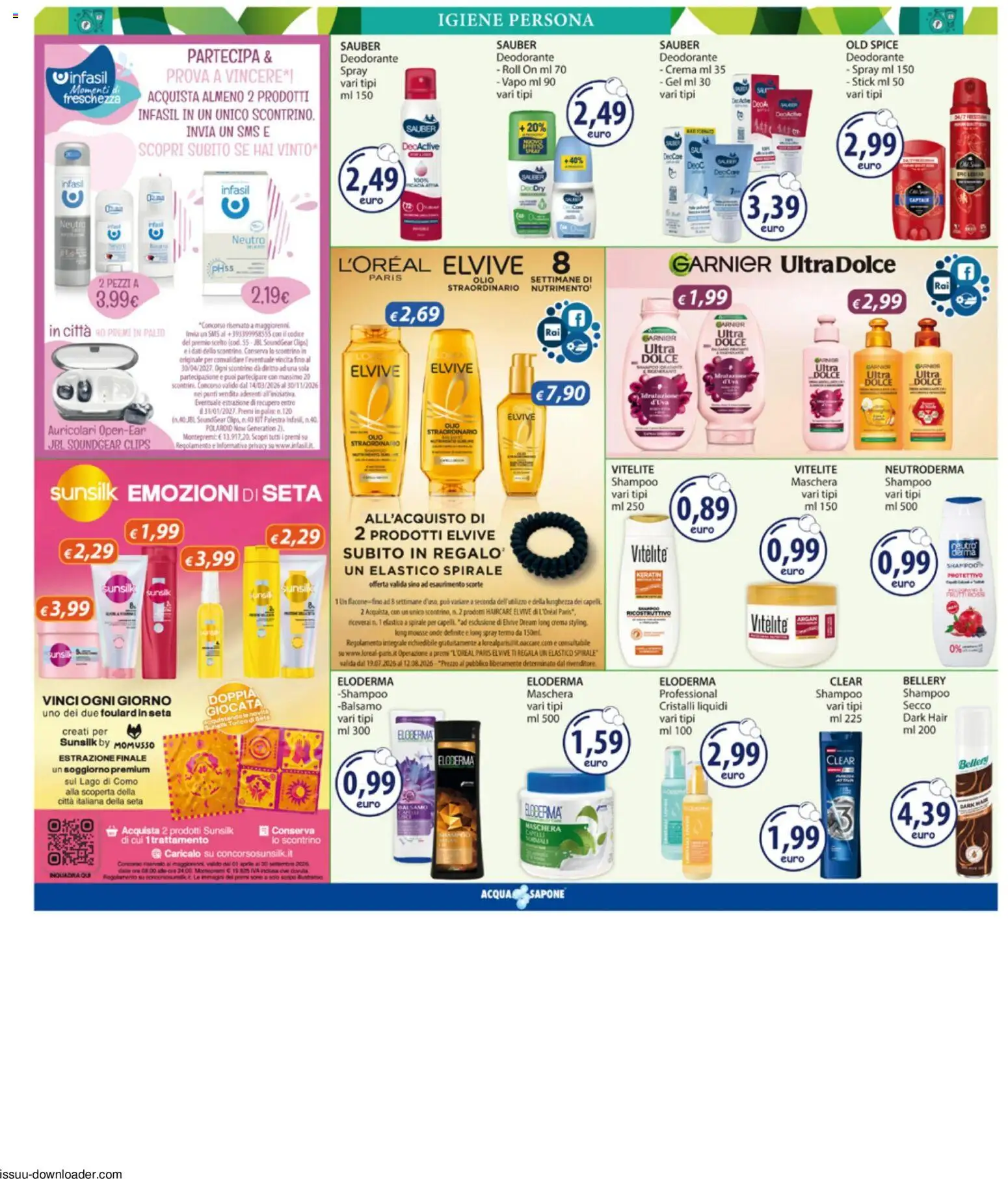 Volantino Acqua e Sapone del 13/07/2026 | Pagina: 8 | Prodotti: Auricolari, Sapone, Deodorante, Olio