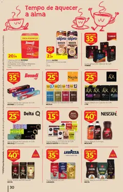 Pré-visualização Auchan folheto Preços redondos válido de 07/10/2026 | Página: 30 | Produtos: Cafe buondi, Delta q, Nespresso, Café