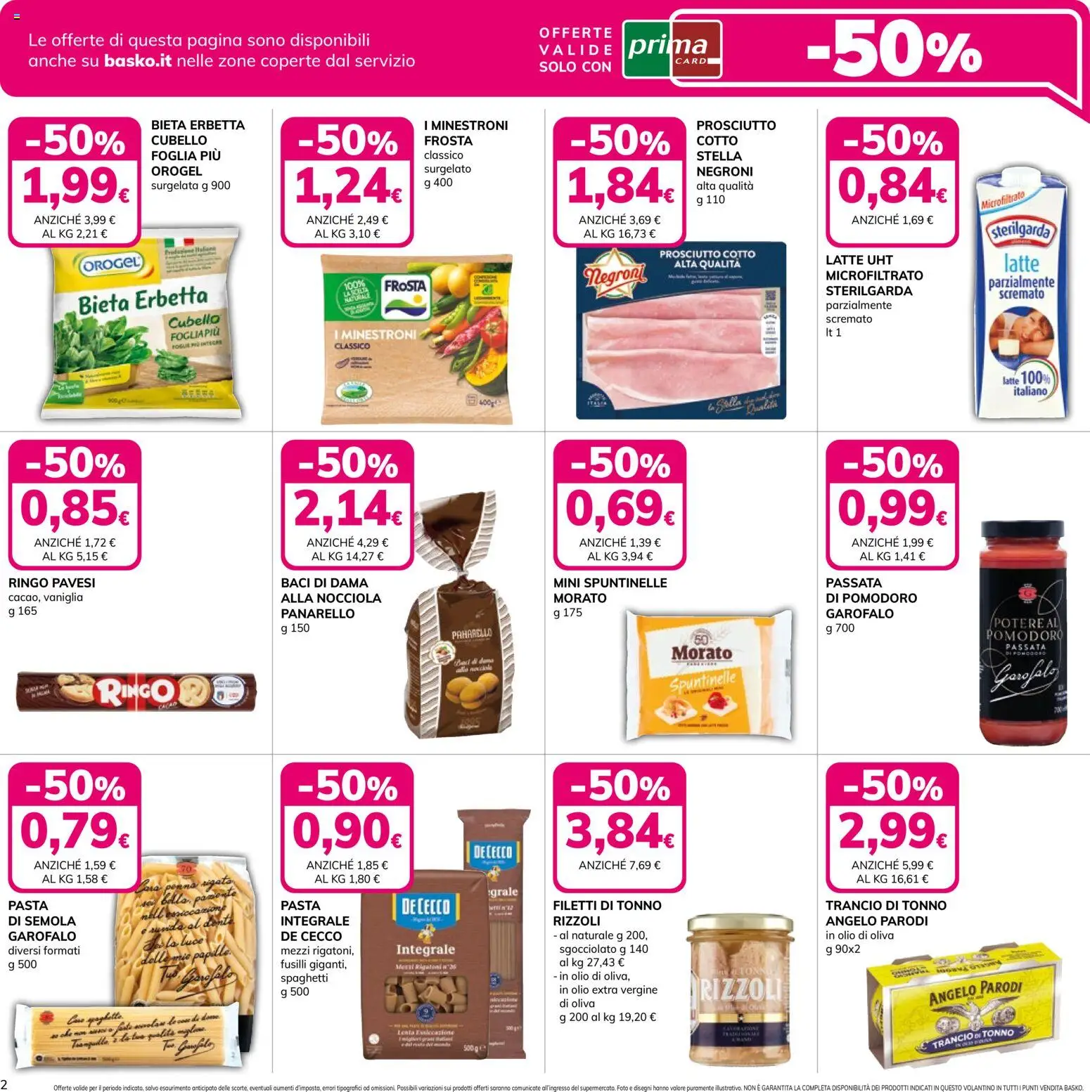Volantino Basko del 15/09/2026 | Pagina: 2 | Prodotti: Pomodoro, Pasta, Tonno, Olio di Oliva
