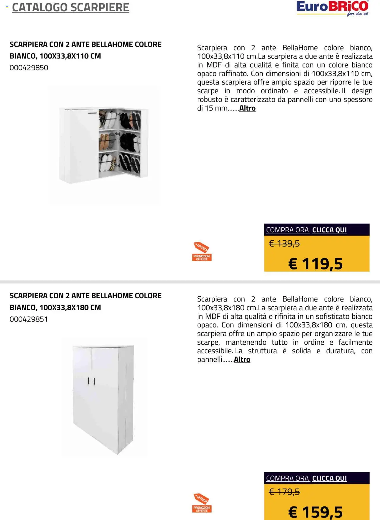Volantino Eurobrico del 23.07.2025 | Pagina: 46 | Prodotti: Scarpe, Scarpiera