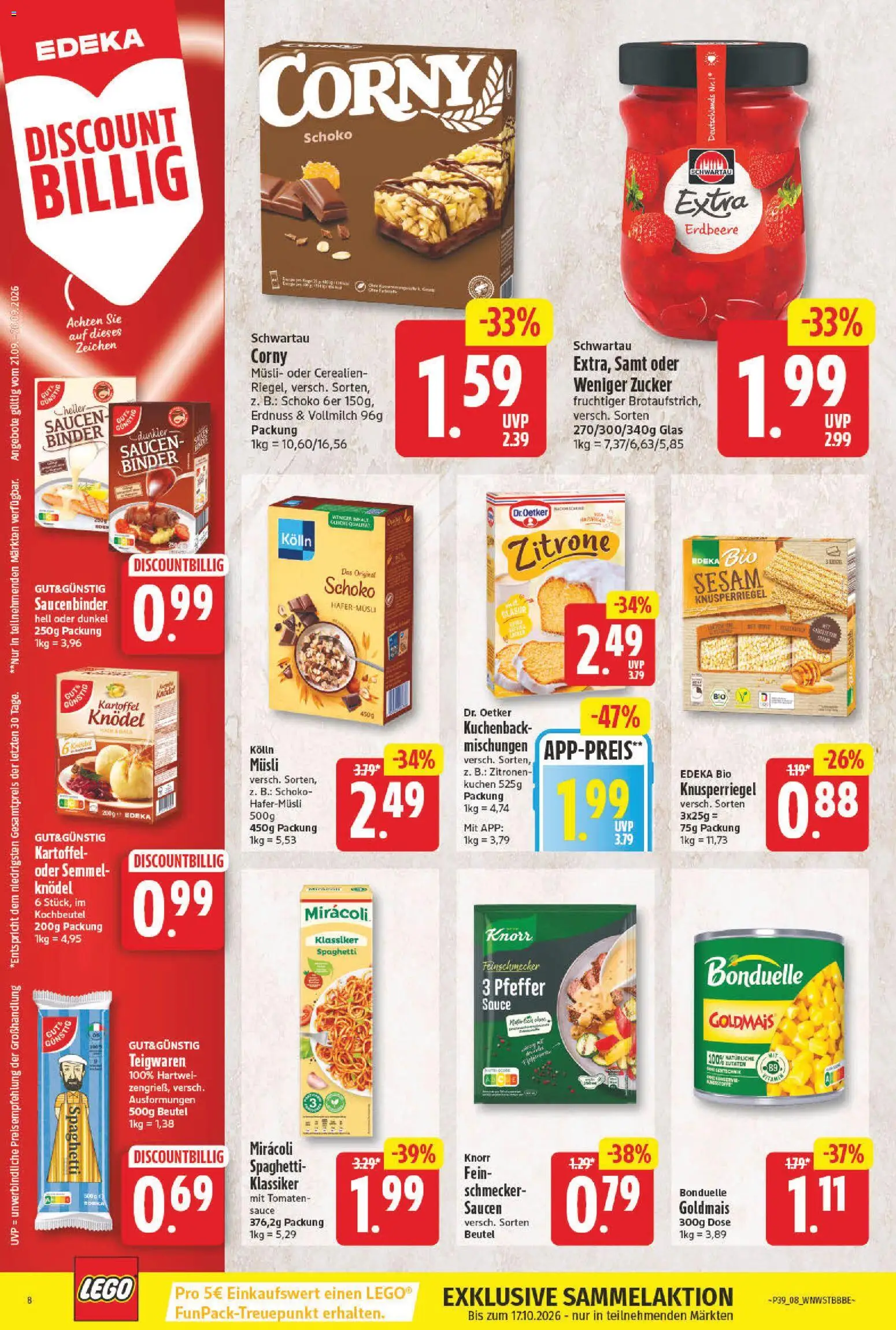 NP Discount Prospekt – gültig ab 21.09.2026 | Seite: 8 | Produkte: Musli, Kolln, Tomaten, Pfeffer