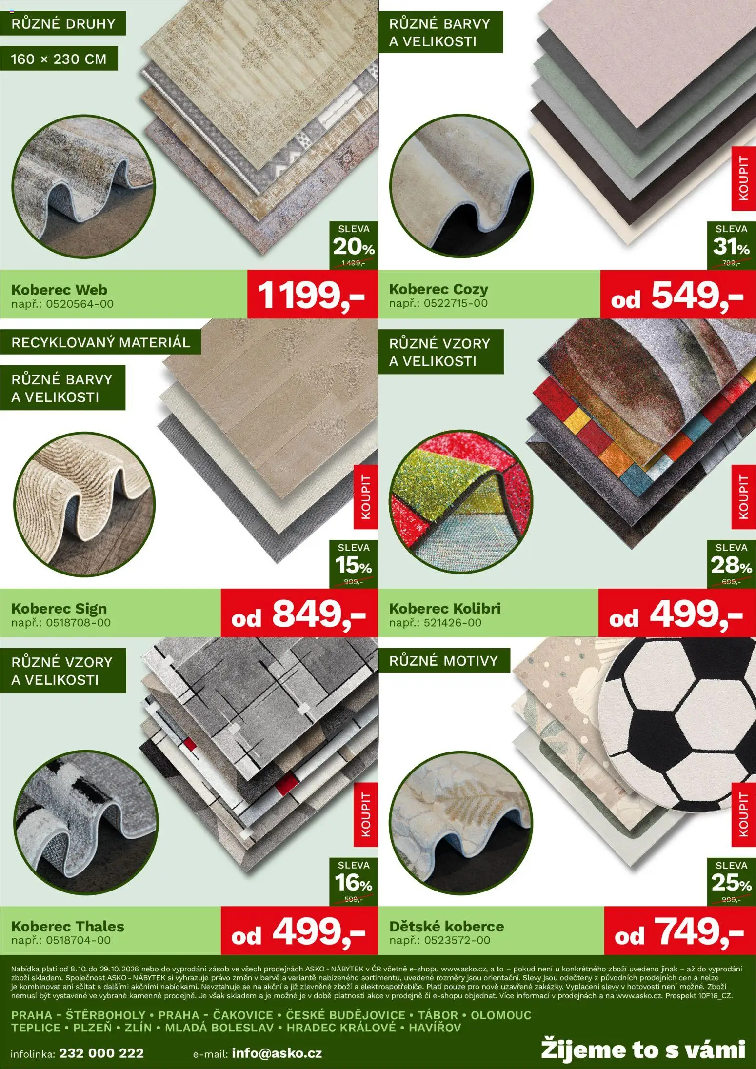 ASKO nábytek leták - Bytové doplňky od 08.10.2026 | Strana: 5 | Produkty: Koberce, Nábytek, Koberec, Barvy