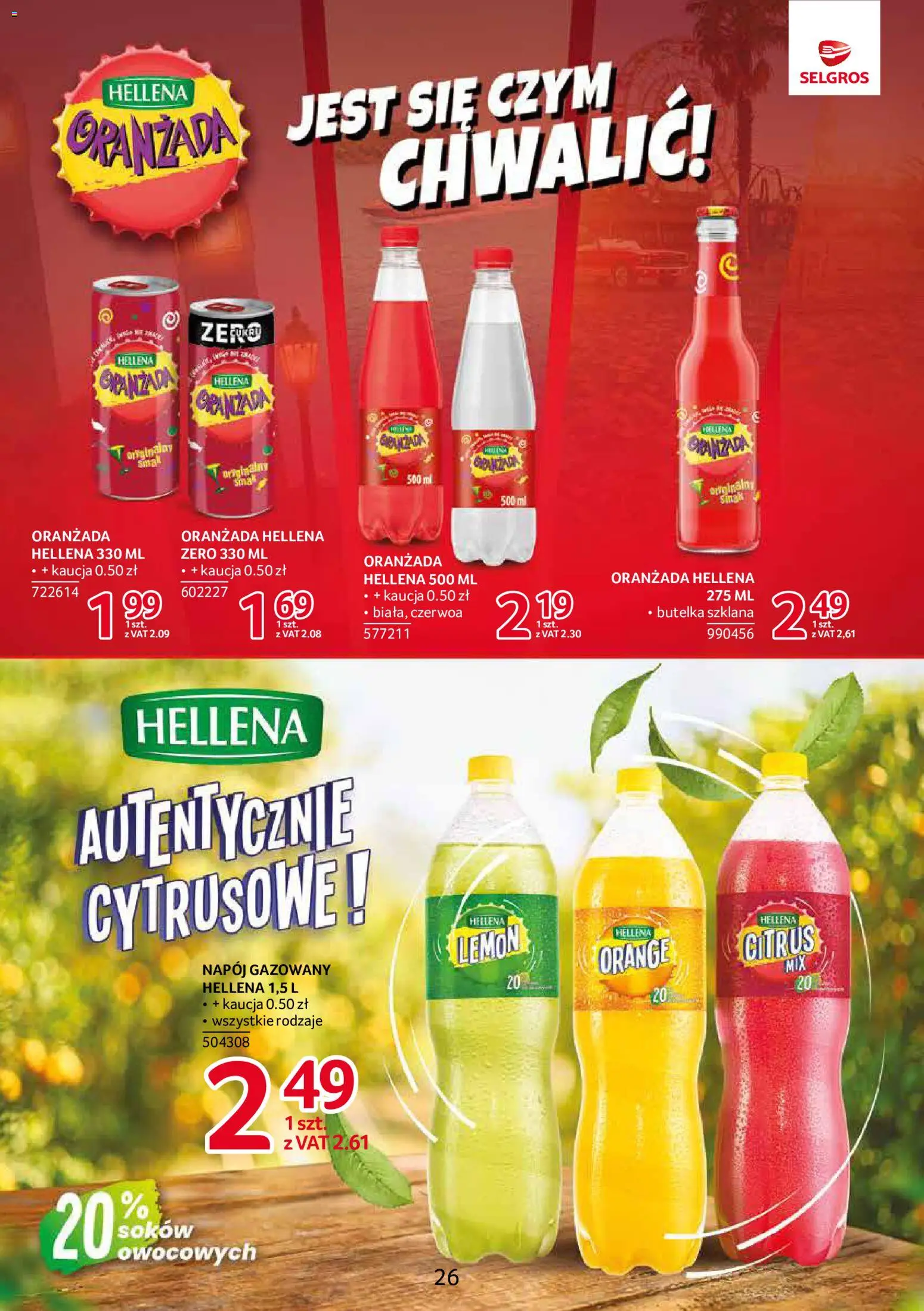 Selgros cash&carry gazetka - Markowe produkty od 10.09.2026 | Strona: 25 | Produkty: Oranżada, Oranżada hellena