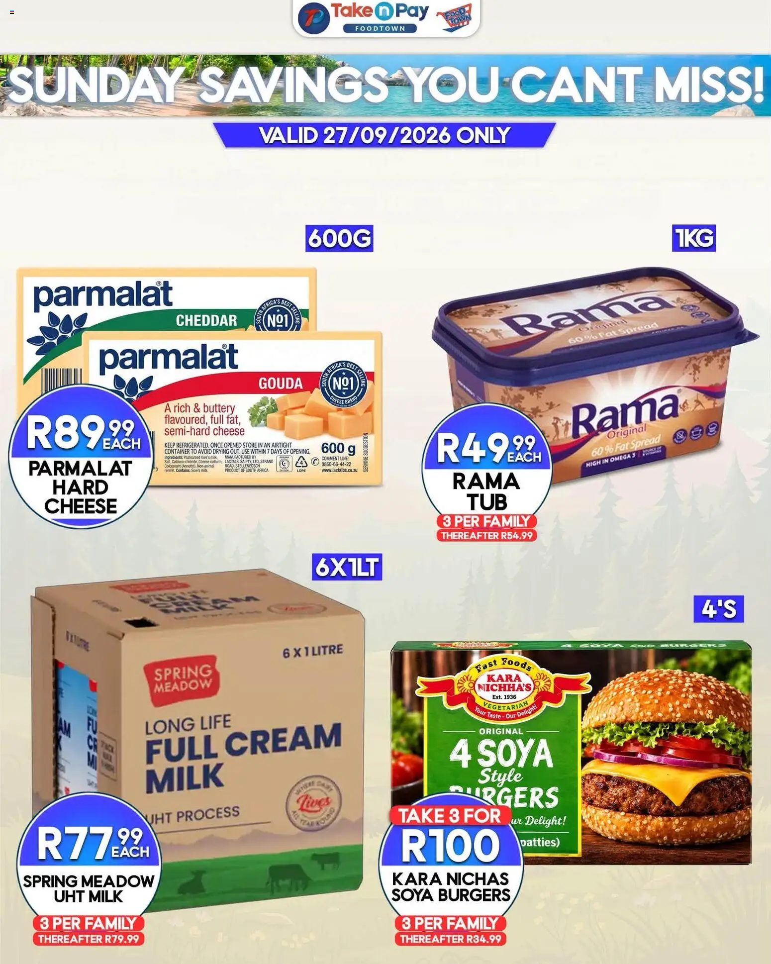 New Take n Pay catalogue – valid from 27/09/2026 | Page: 3 | Products: Ingredients, Meadow, Milk, Cream
