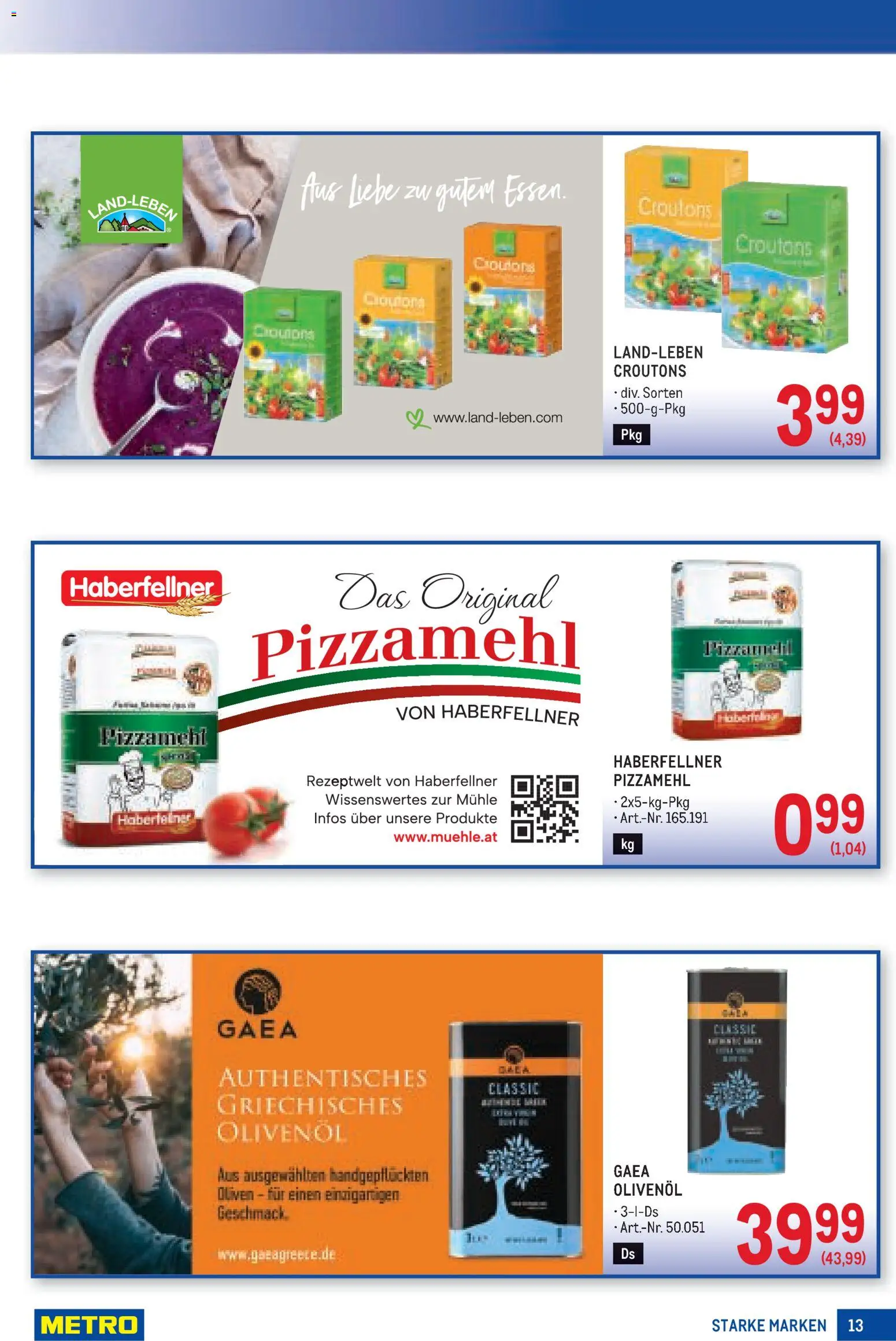 Metro angebote Starke Marken gültig ab 29.10.2026 | Seite: 13 | Produkte: Oliven, Mühle