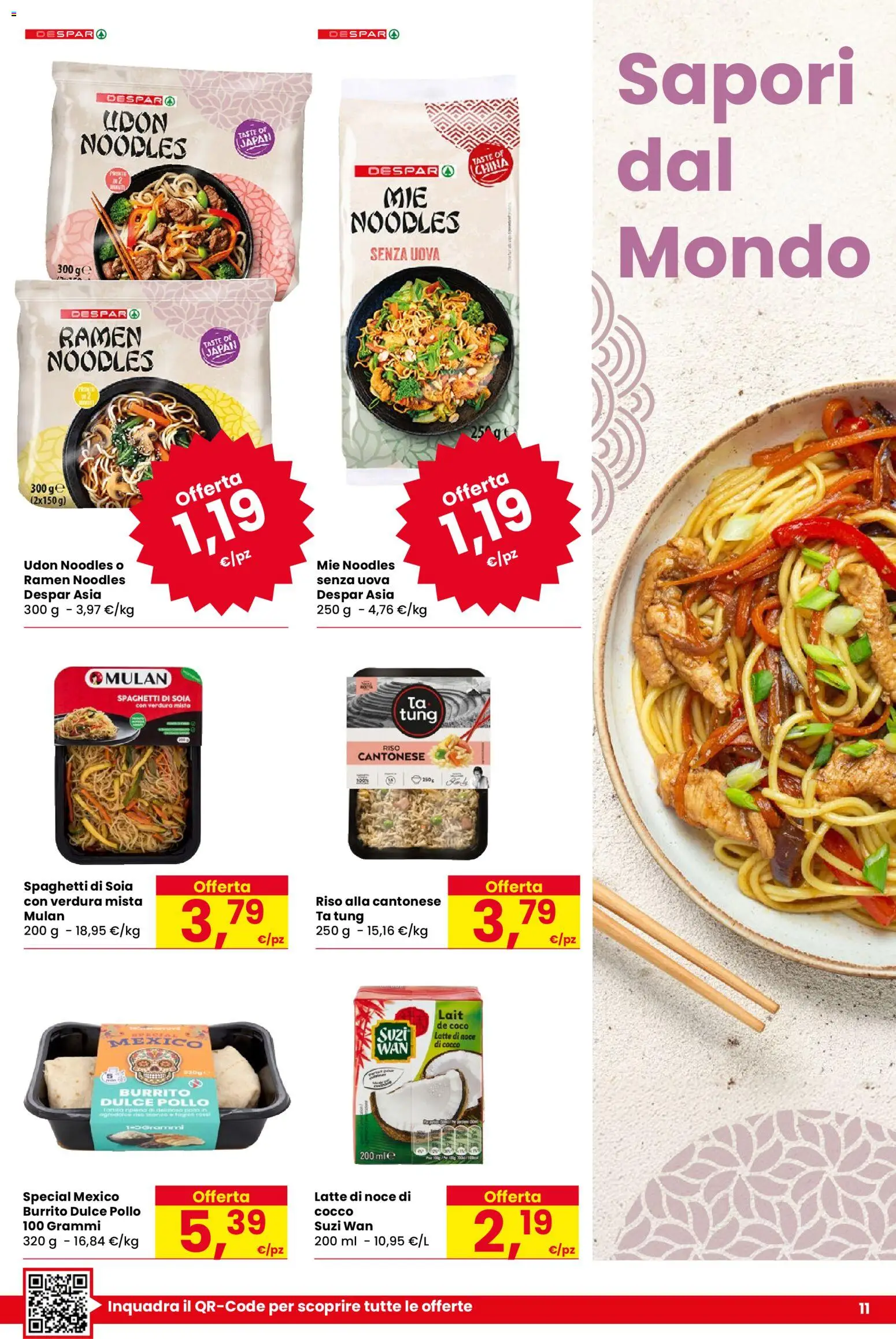 Volantino Despar del 20/08/2026 | Pagina: 11 | Prodotti: Pollo, Noce di cocco, Riso, Spaghetti