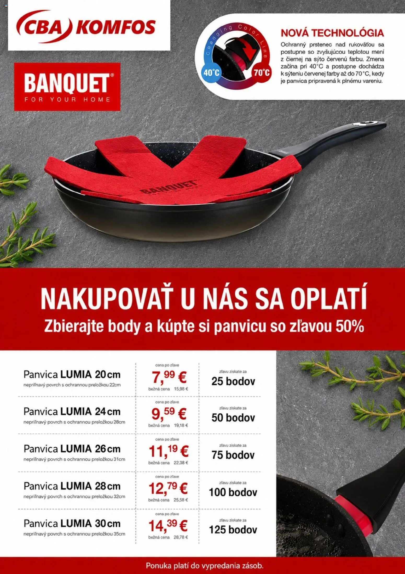 Nové CBA Komfos akcie – leták je platný od 01.09.2026 | Strana: 1 | Produkty: Panvica