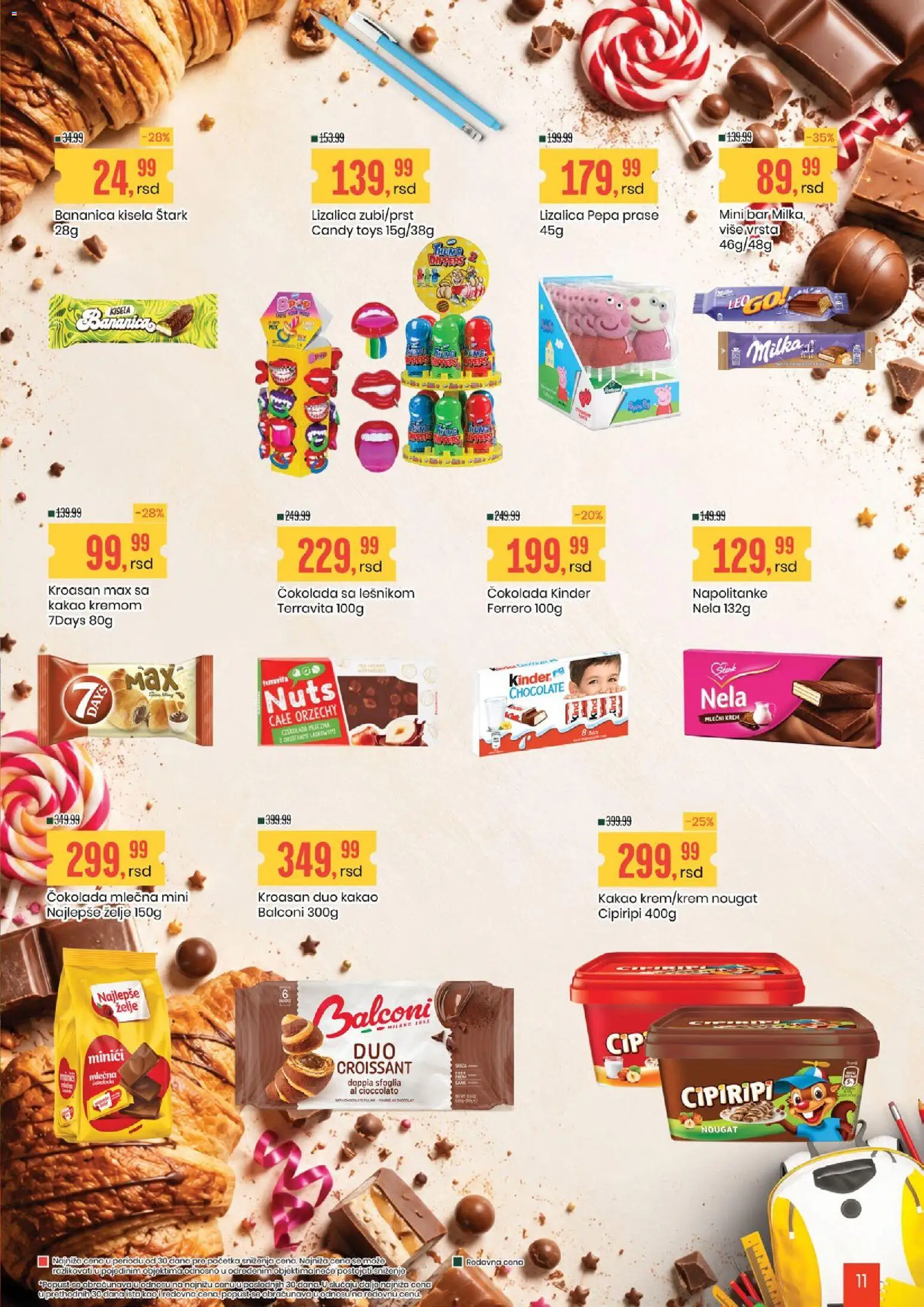 Aroma Market katalog - važi od 28.08.2026 | Strana: 11 | Proizvode: Kakao, Kroasan, Čokolada, Napolitanke