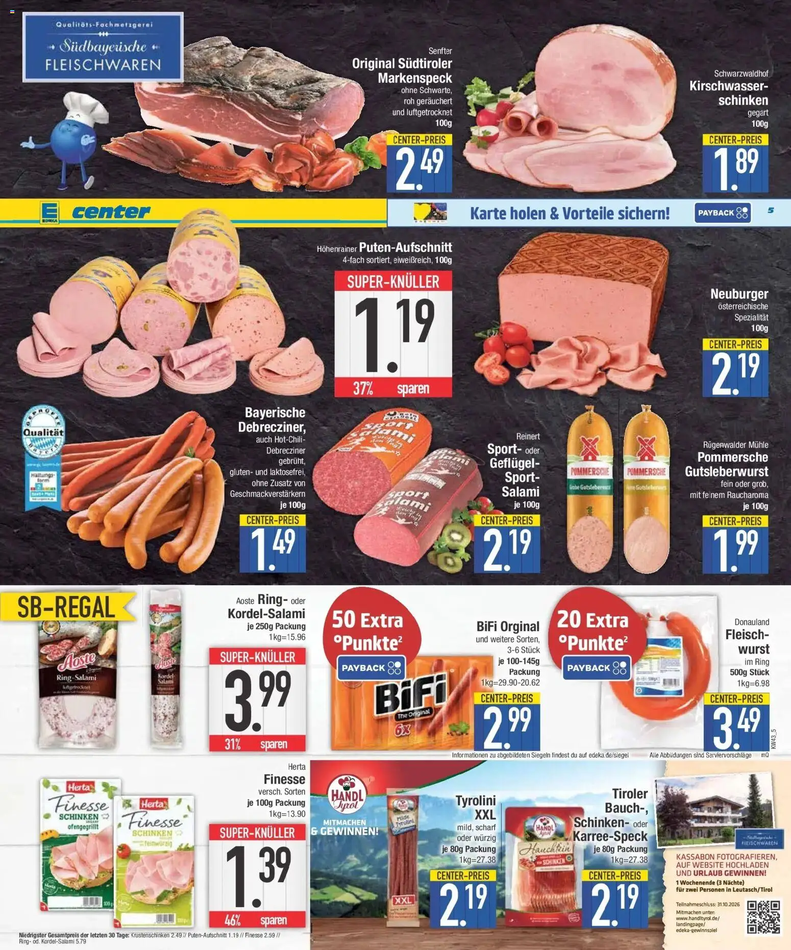 E center Prospekt Donauwörth (ab 19.10.2026) zum Blättern | Seite: 5 | Produkte: Mühle, Bifi, Wurst, Fleisch