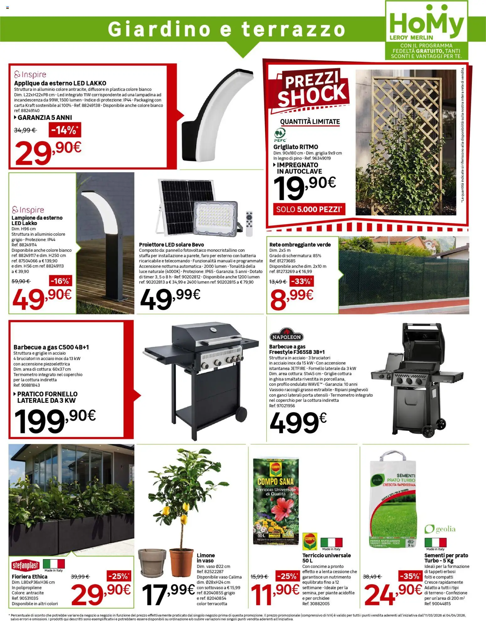 Volantino Leroy Merlin del 11.03.2026 | Pagina: 3 | Prodotti: Concime, Barbecue, Limone, Vaso