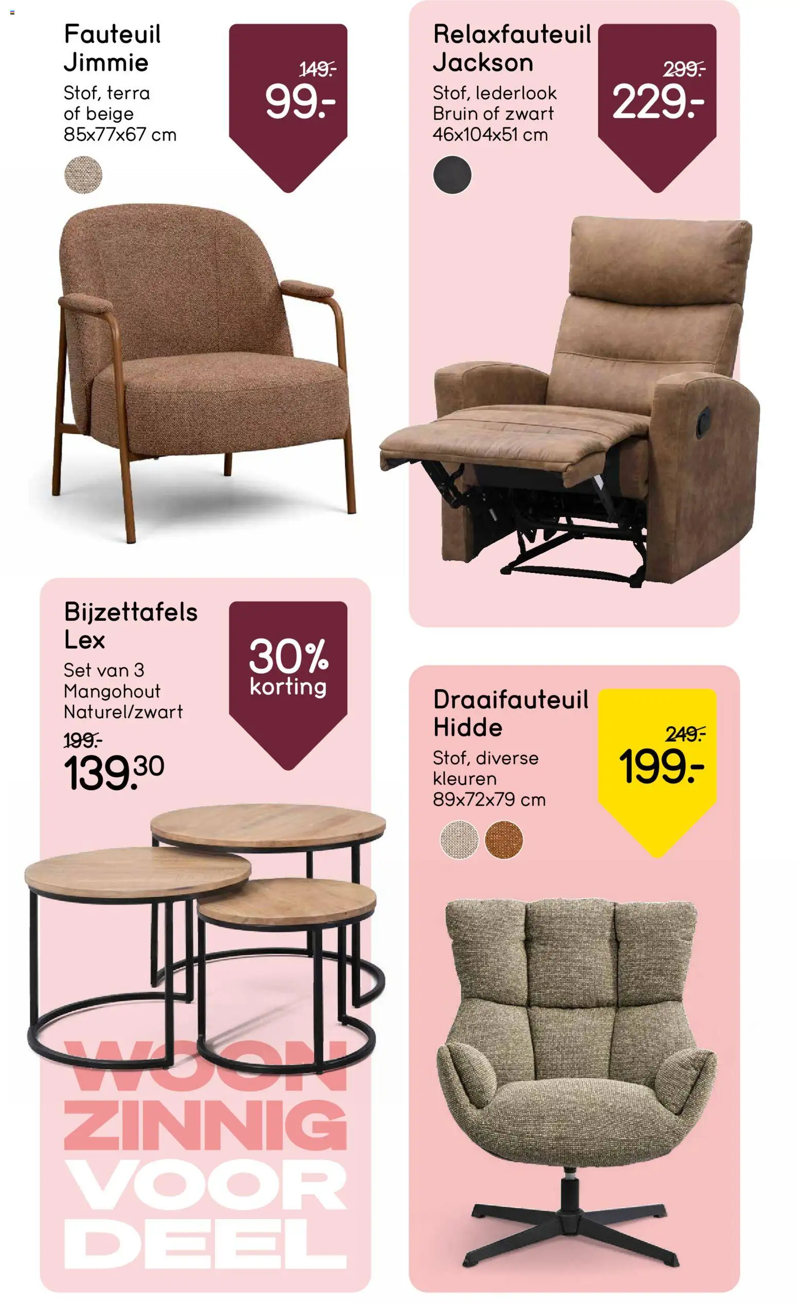 {H1} | Pagina: 19 | Producten: Fauteuil, Bijzettafels