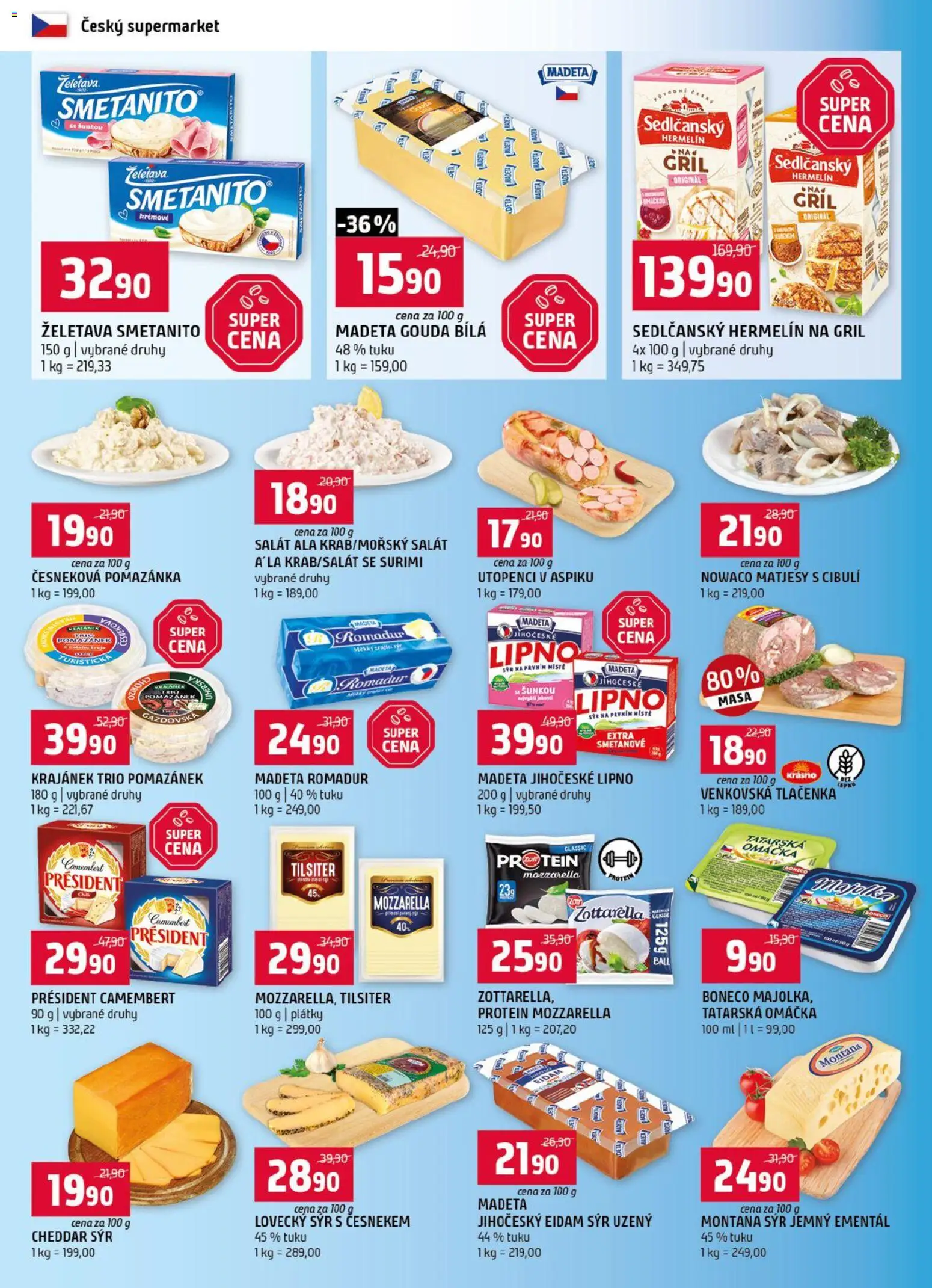 Terno leták od 16.09.2026 | Strana: 4 | Produkty: Matjesy s cibulí, Hermelín, Protein, Camembert