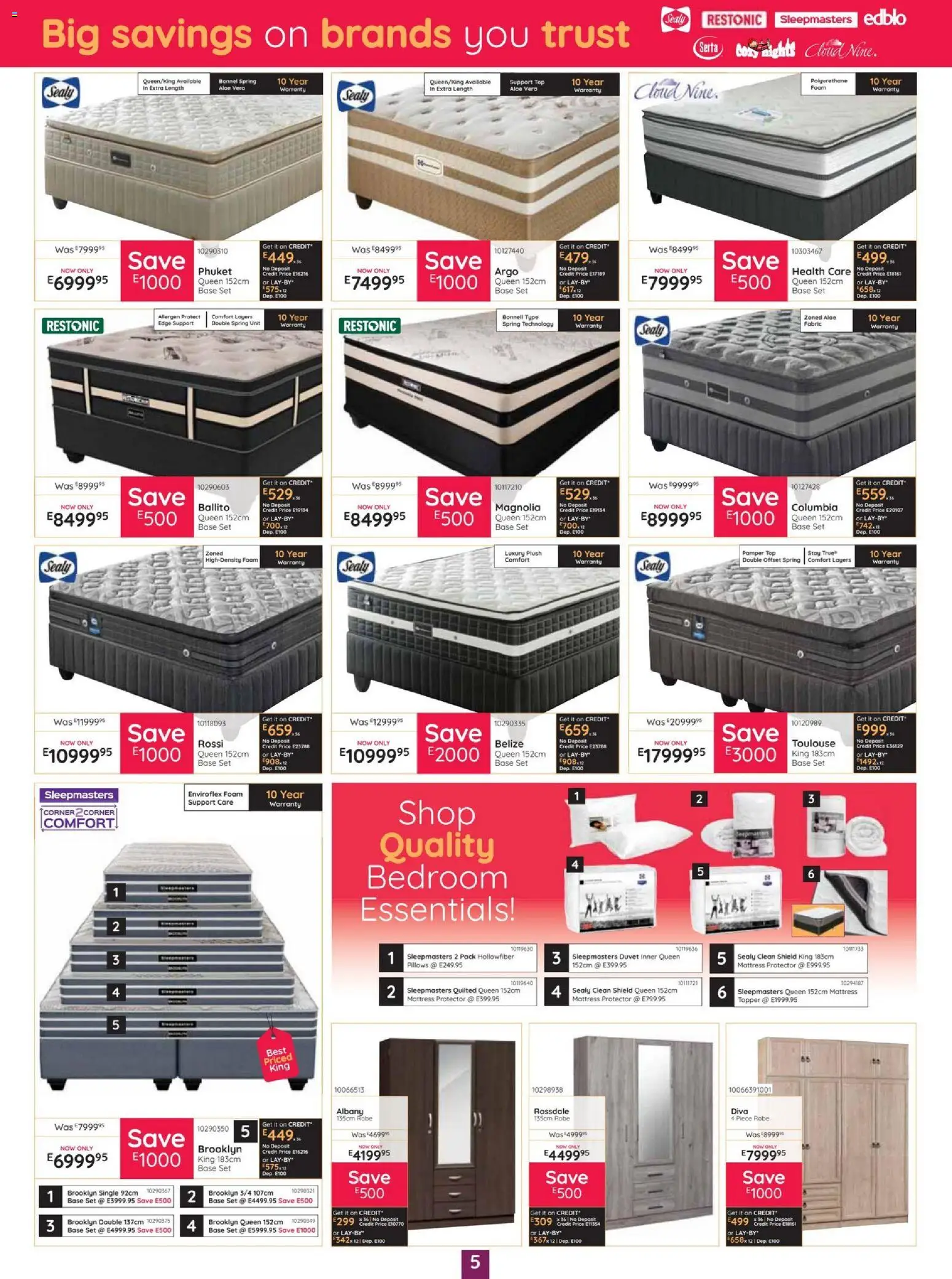 New Bradlows catalogue – valid from 15/10/2026 | Page: 5 | Products: Duvet, Mattress, Aloe Vera, Foam
