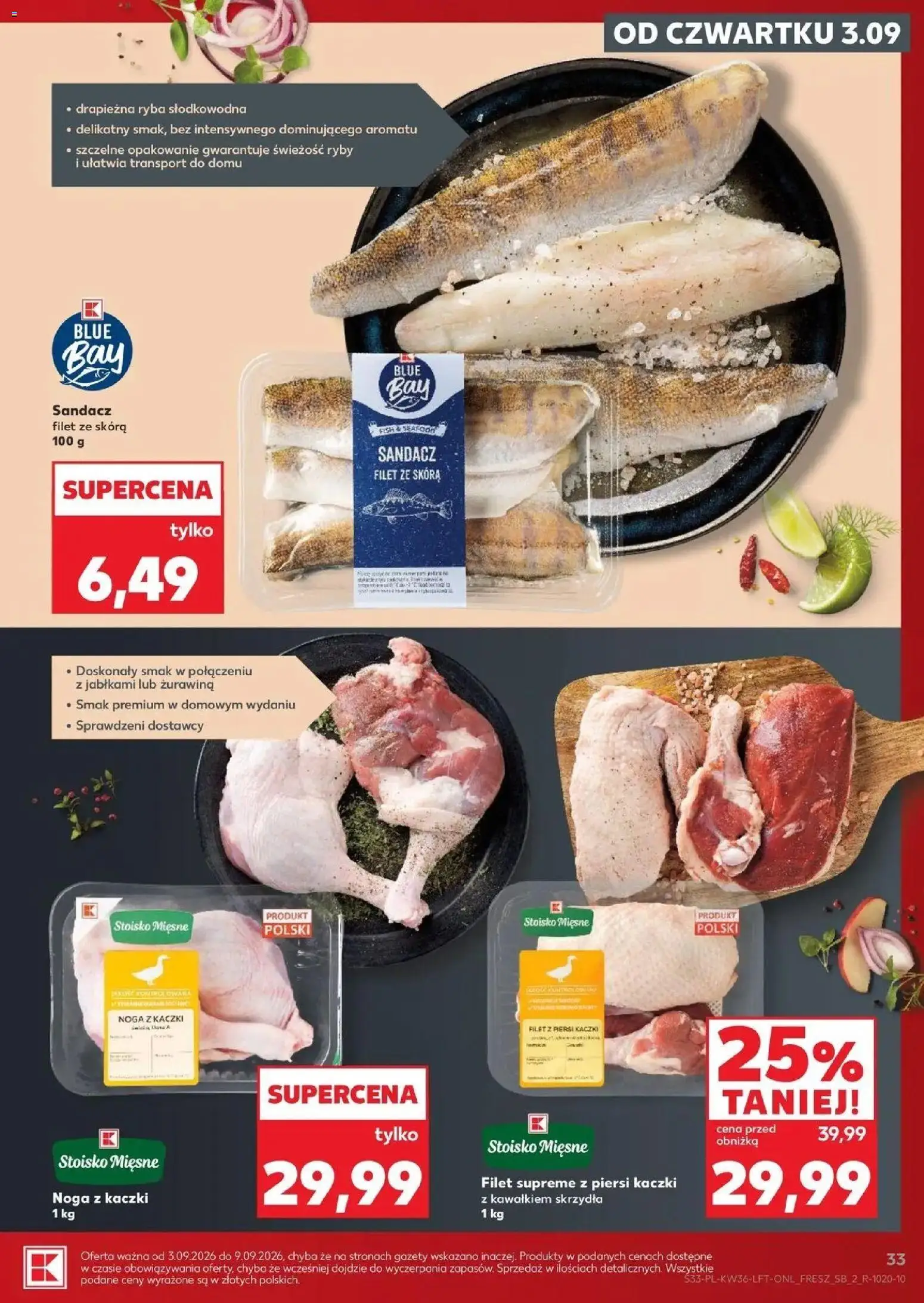 Kaufland gazetka od 03.09.2026 - od jutra PDF | Strona: 33 | Produkty: Żurawina, Filet, Ryby, Ryba