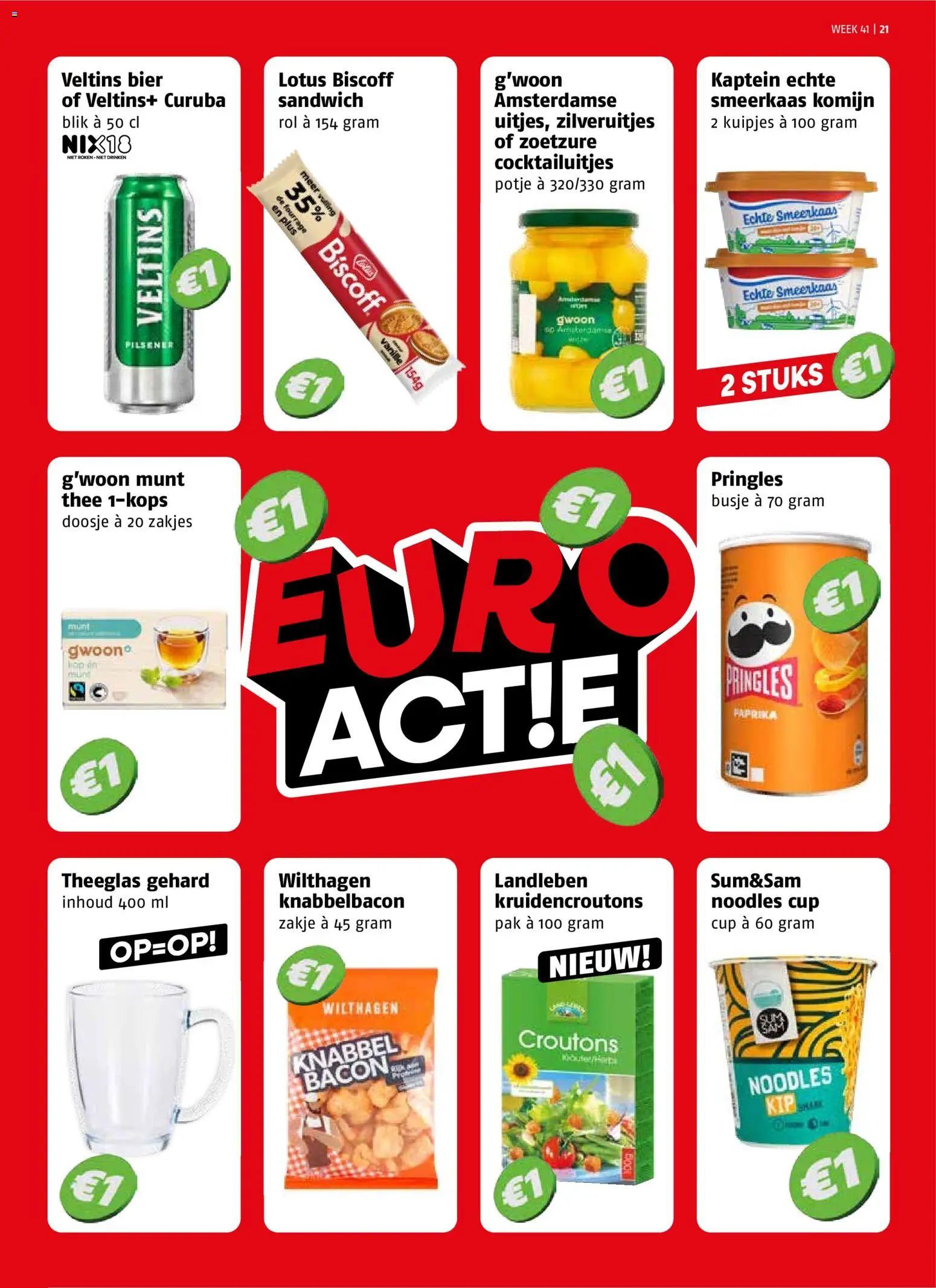 {H1} | Pagina: 21 | Producten: Munt, Bier, Thee, Pringles