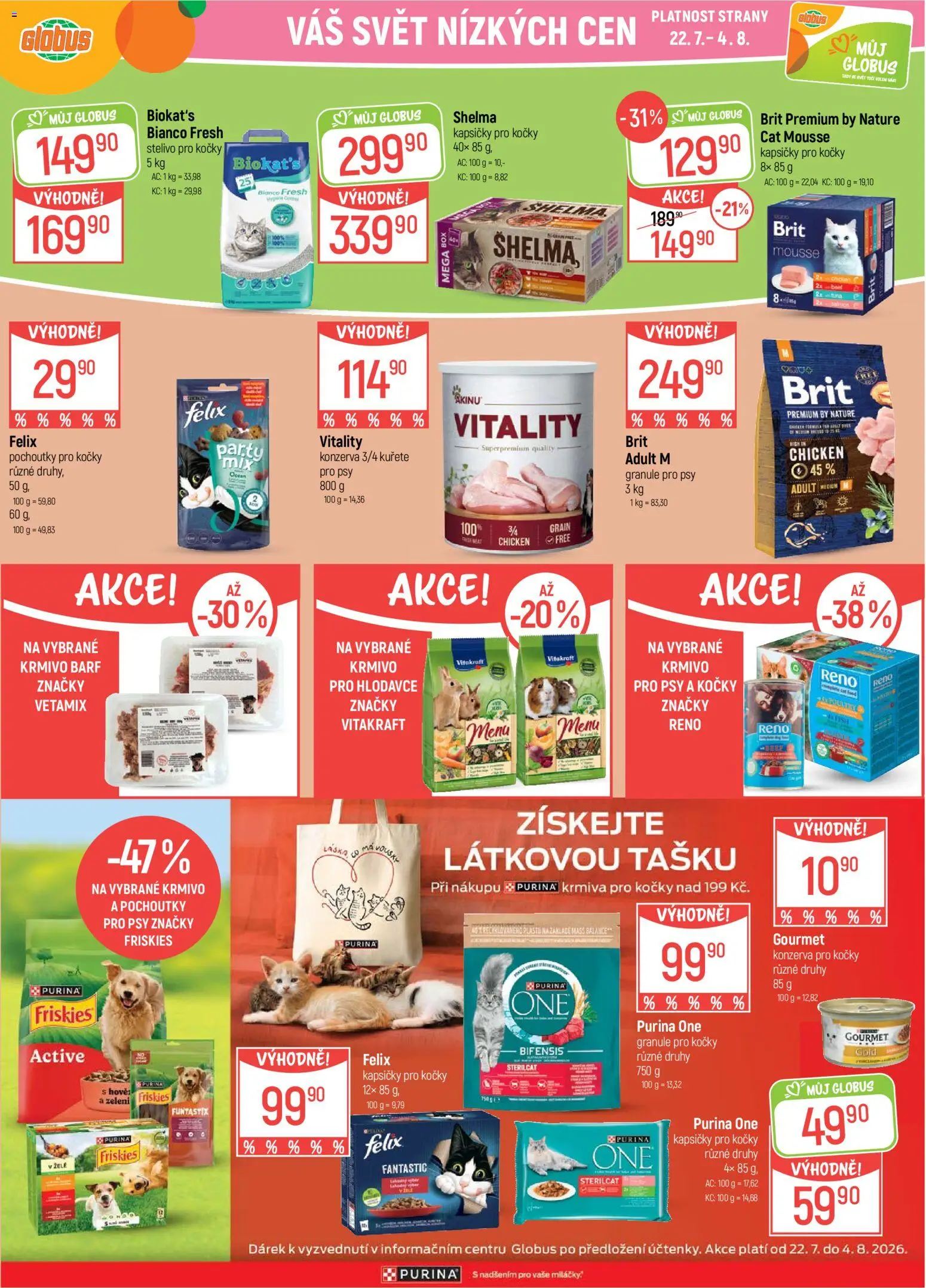 Globus leták od 22.07.2026 | Strana: 31 | Produkty: Gourmet, Stelivo pro kočky, Granule, Granule pro kočky