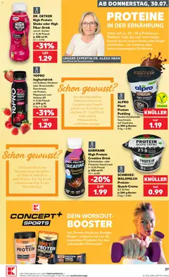Kaufland DE -DE Folder - Voorbeeld van een folder van Kaufland DE, geldig van 30-07-2026 | Pagina: 27 | Producten: Whey, Pudding, Crème