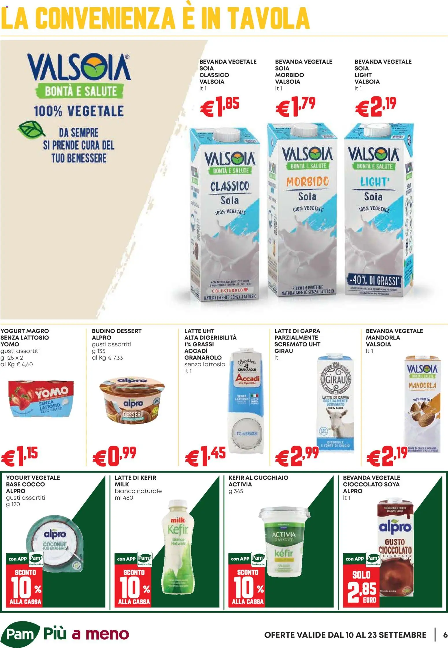 Volantino PAM del 10/09/2026 | Pagina: 6 | Prodotti: Latte di kefir, Kefir, Mandorla, Dessert