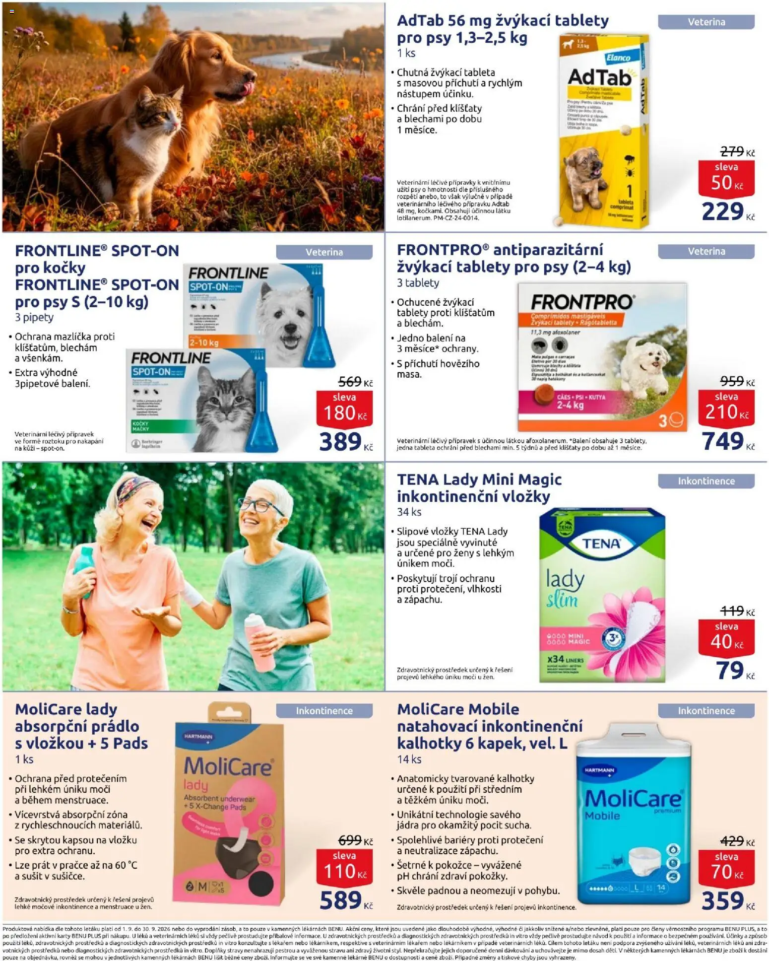 Benu leták od 01.09.2026 | Strana: 17 | Produkty: Kalhotky, Vložky, Mačky, Slipové vložky