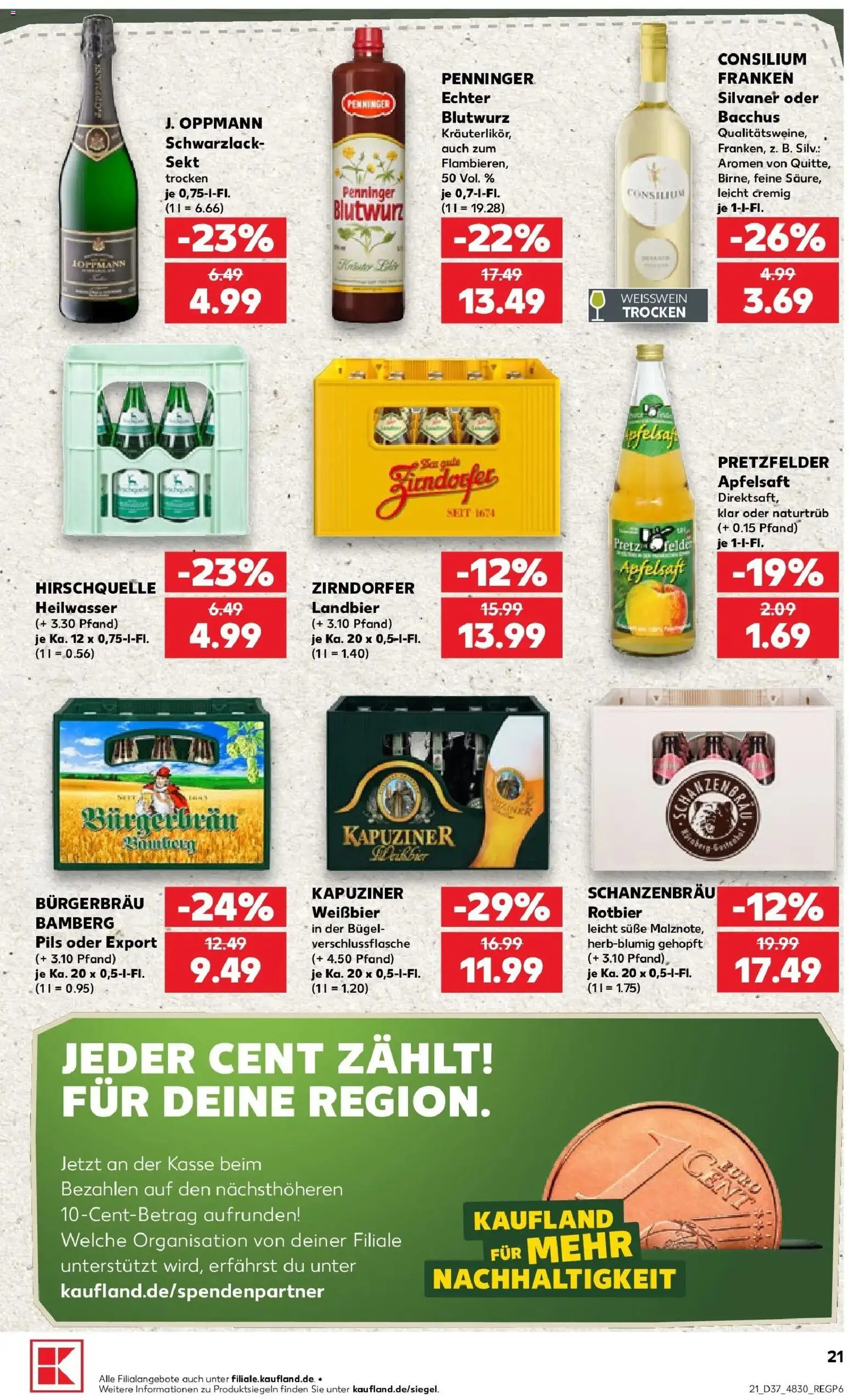 Prospekt Kaufland ab 10.09.2026 » Angebote Online zum Blättern | Seite: 21 | Produkte: Weißbier, Sekt, Pils, Apfelsaft